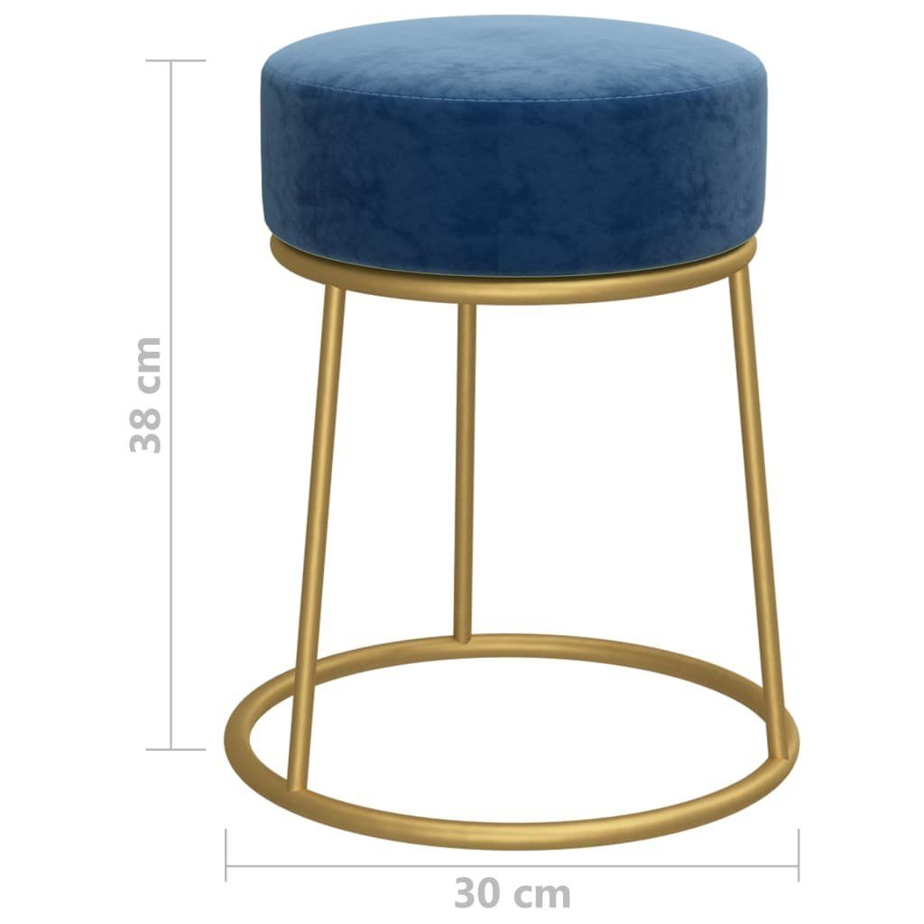 Runder Blau Hocker St) Samt vidaXL Hocker (1