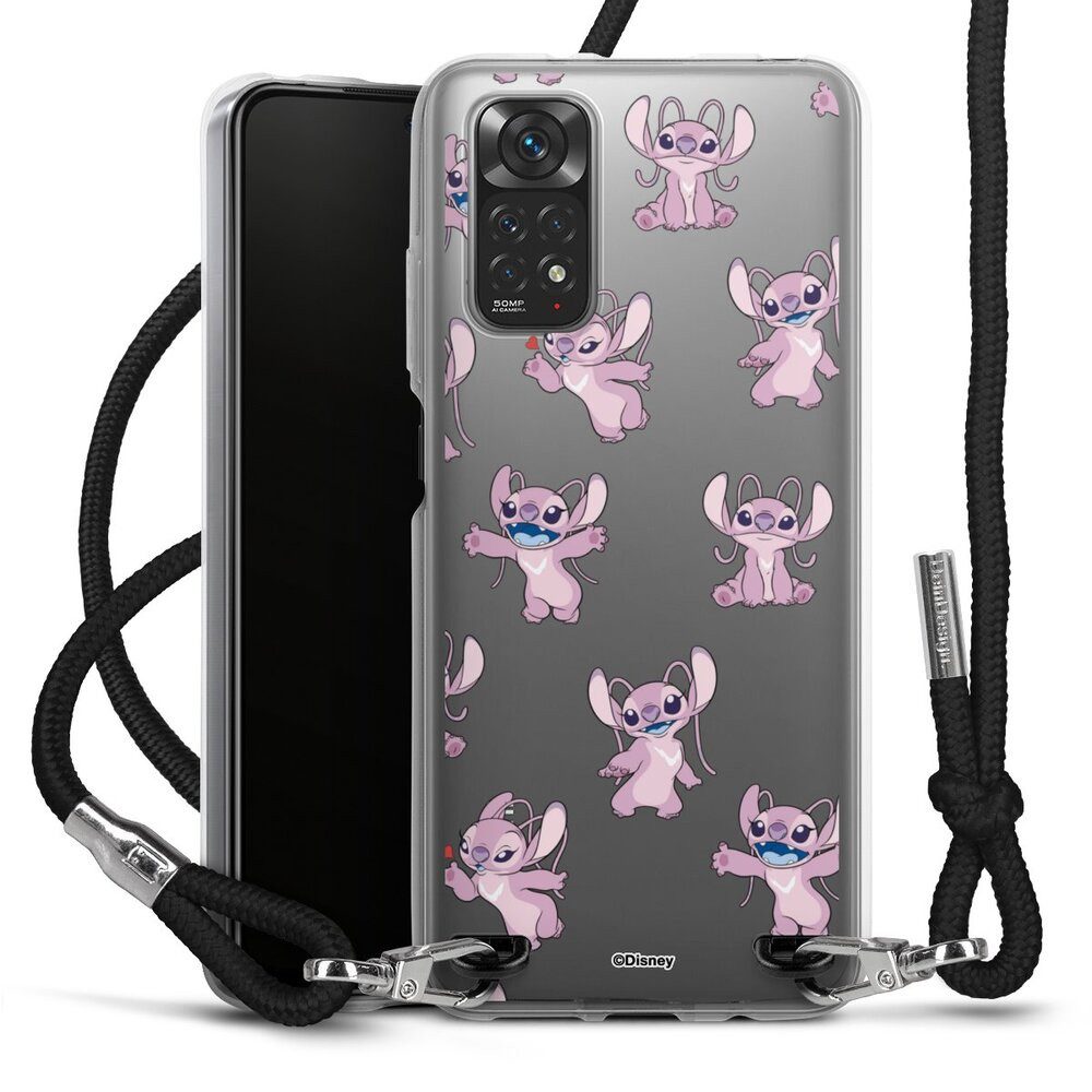 DeinDesign Handyhülle Lilo & Stitch Engel Disney Angel Faces Pattern Transparent, Xiaomi Redmi Note 11 Handykette Hülle mit Band Case zum Umhängen