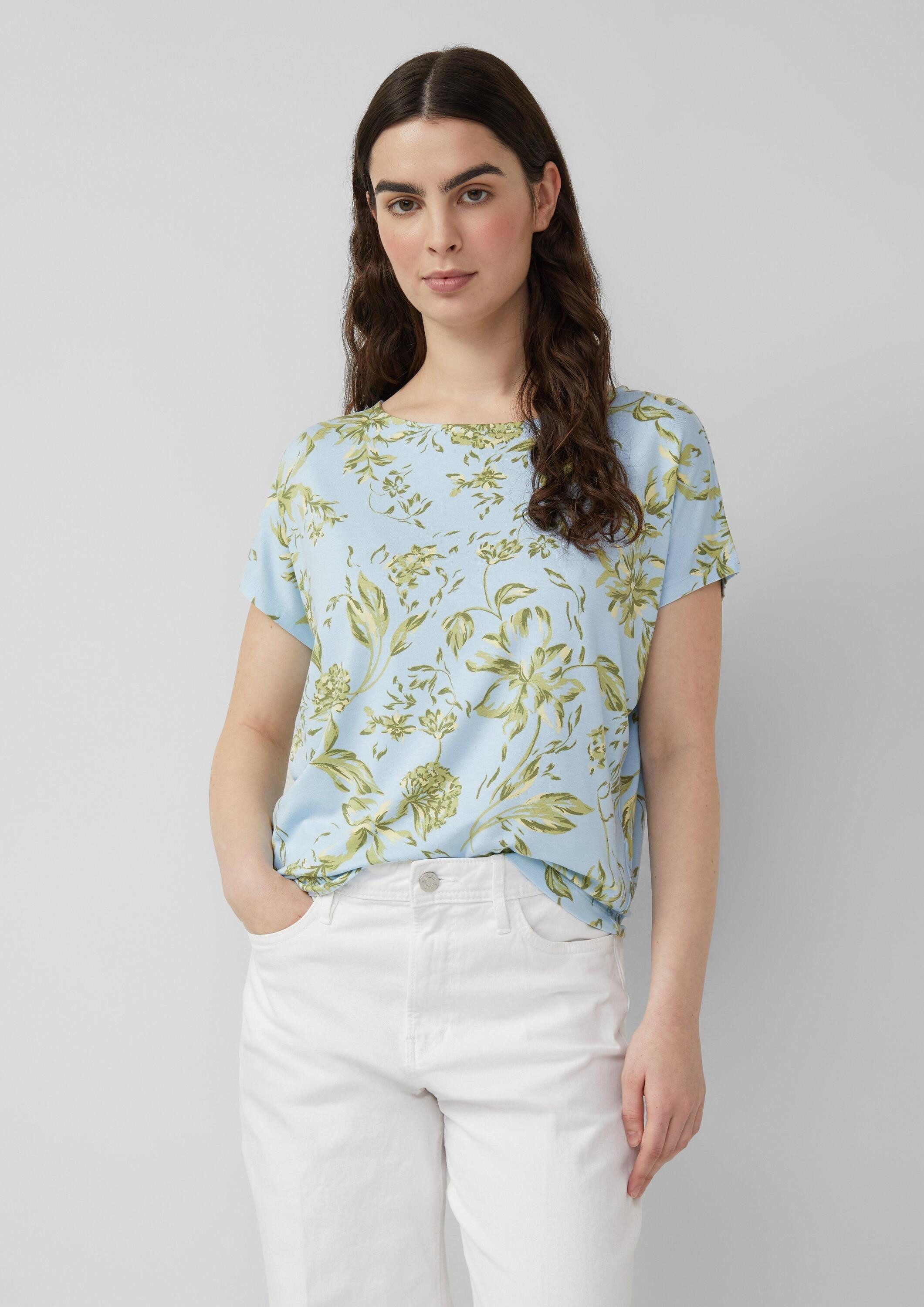 s.Oliver Kurzarmshirt T-Shirt Fließendes Jersey-Shirt mit überschnittenen S günstig online kaufen