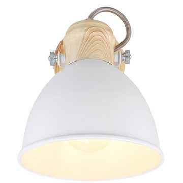 etc-shop LED Wandleuchte, Leuchtmittel inklusive, Warmweiß, Wand Leuchte Holz Optik Design Spot Strahler Lampe weiß-