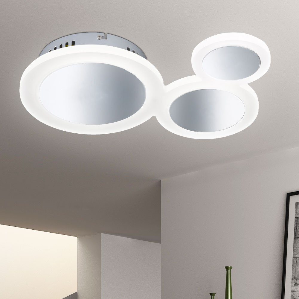 WOFI LED Deckenleuchte, LED-Leuchtmittel fest verbaut, Warmweiß, LED Decken Strahler Lampe rund Wohn Ess Zimmer | Deckenlampen