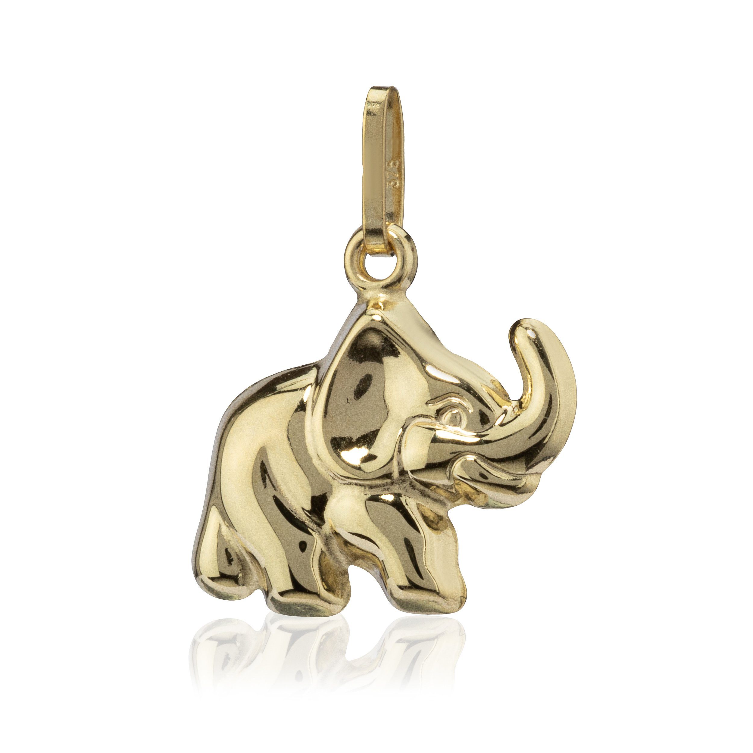 Karat 9 Kettenanhänger Kettenanhänger 375 NKlaus Gelb Gold klein Elefant