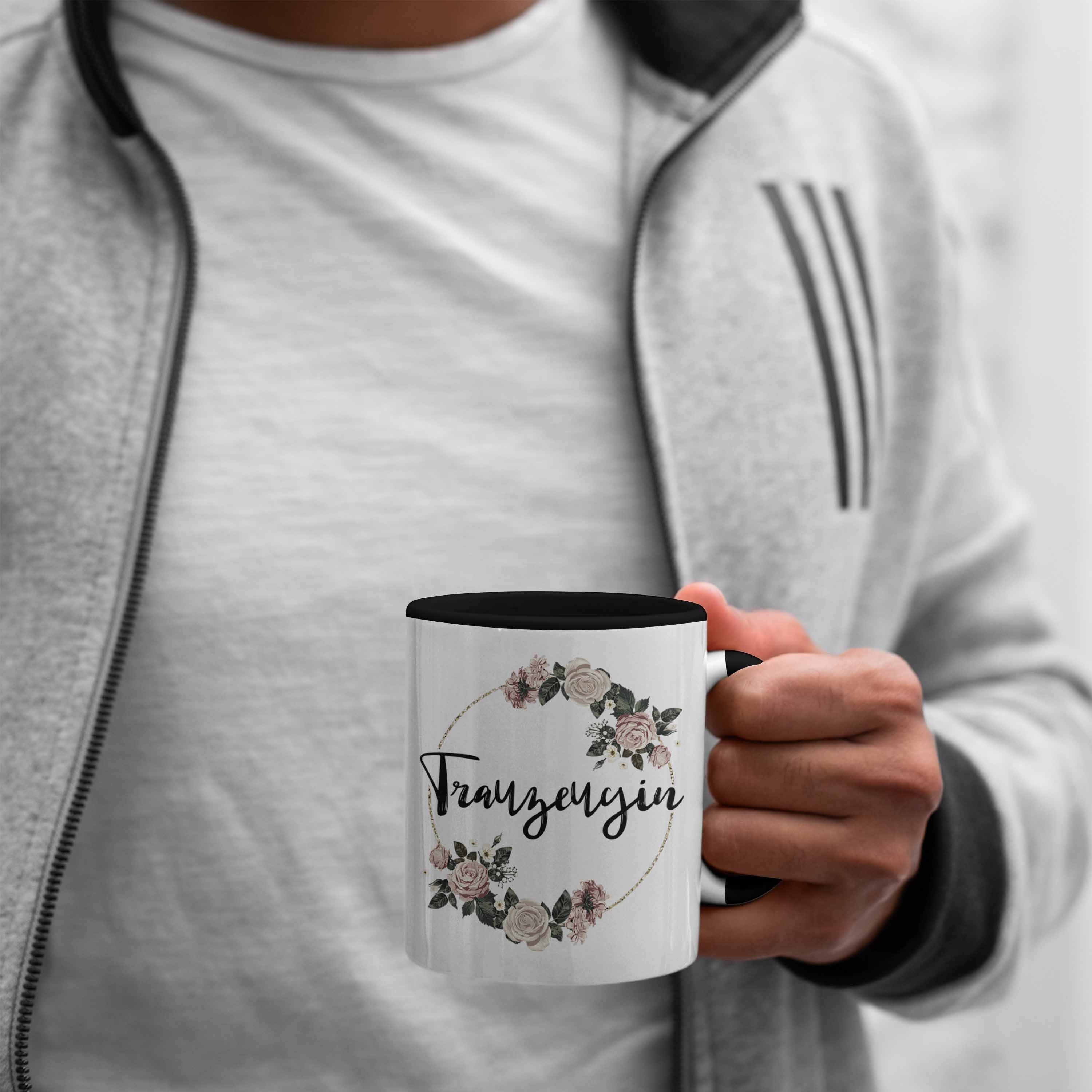 Trendation Tasse Trendation - Dankeschön Schwarz Trauzeugin Danke Geschenk Tasse Trauzeugin Geschenke Frau Beste