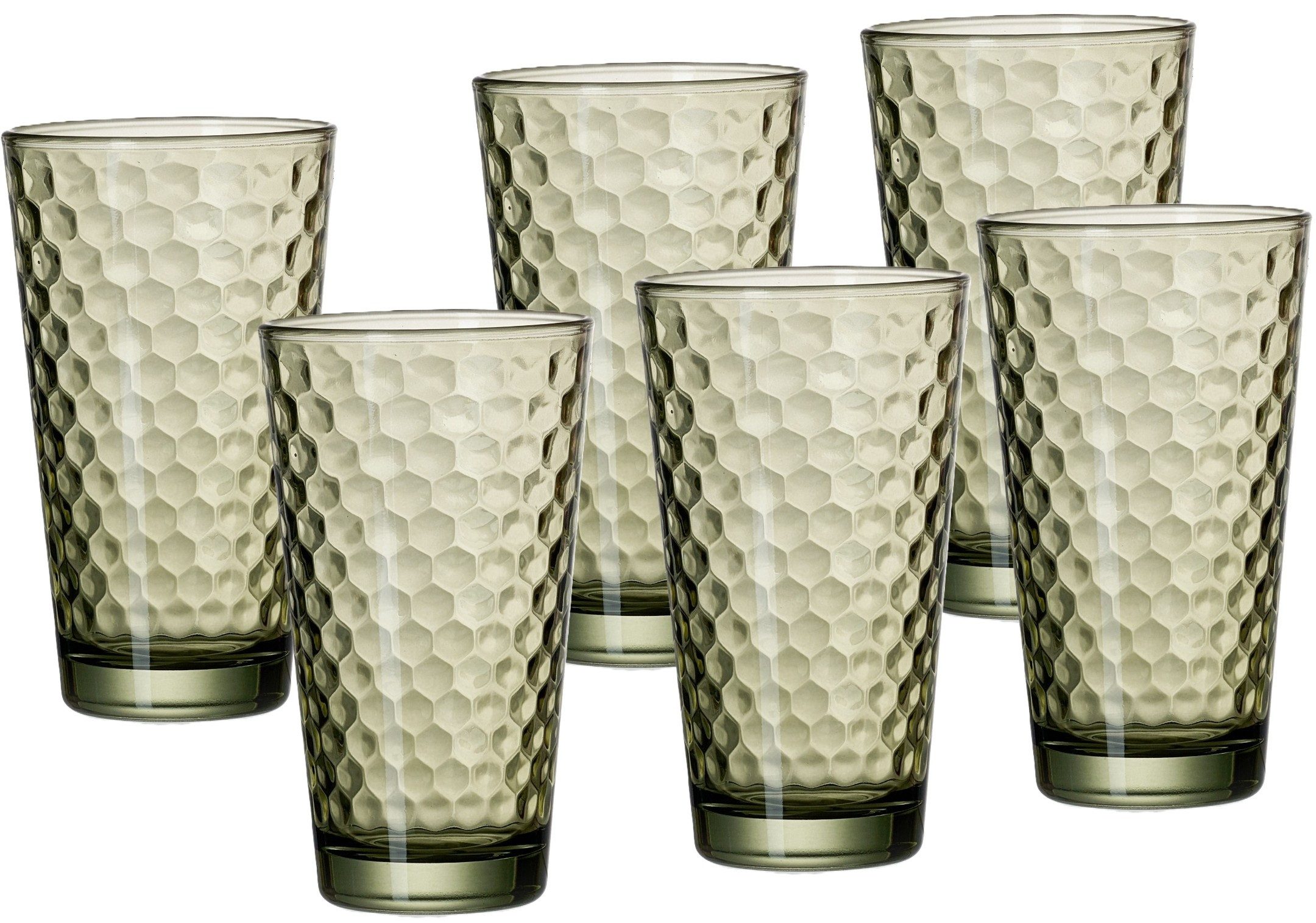Ritzenhoff & Breker Longdrinkglas Favo, 6-teilig, 6-tlg., Glas, 6er Set, je 350 ml