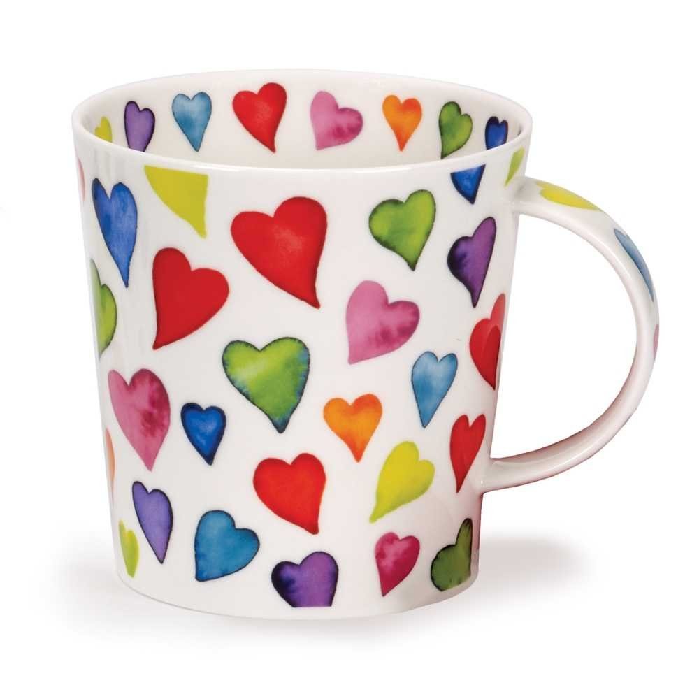 Dunoon Tasse Warm Hearts Cairngorm Jumbotasse 0,48 L Fine Bone China Porzellan