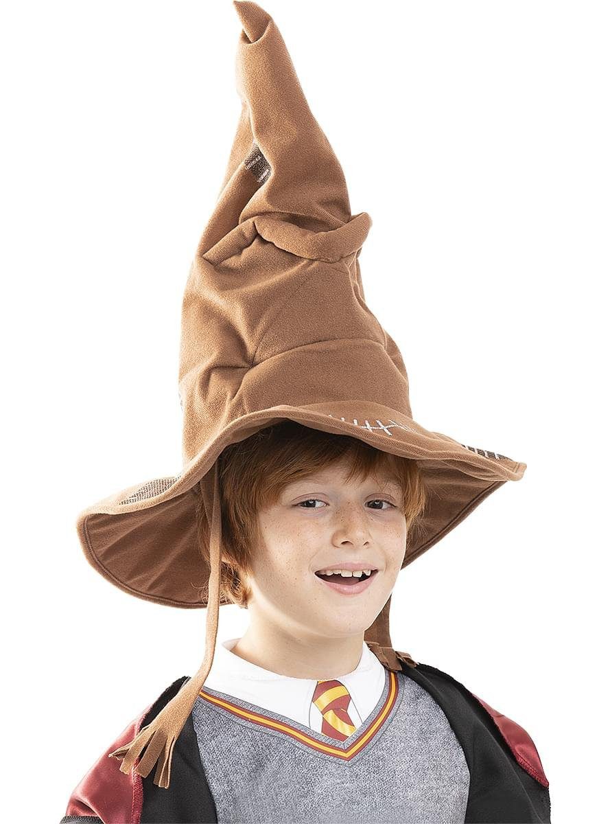 Funidelia Zauberer-Kostüm Harry Potter – Sprechender Hut für Kinder, Der Hut bestimmt, dass Du sein neuer Träger sein sollst!