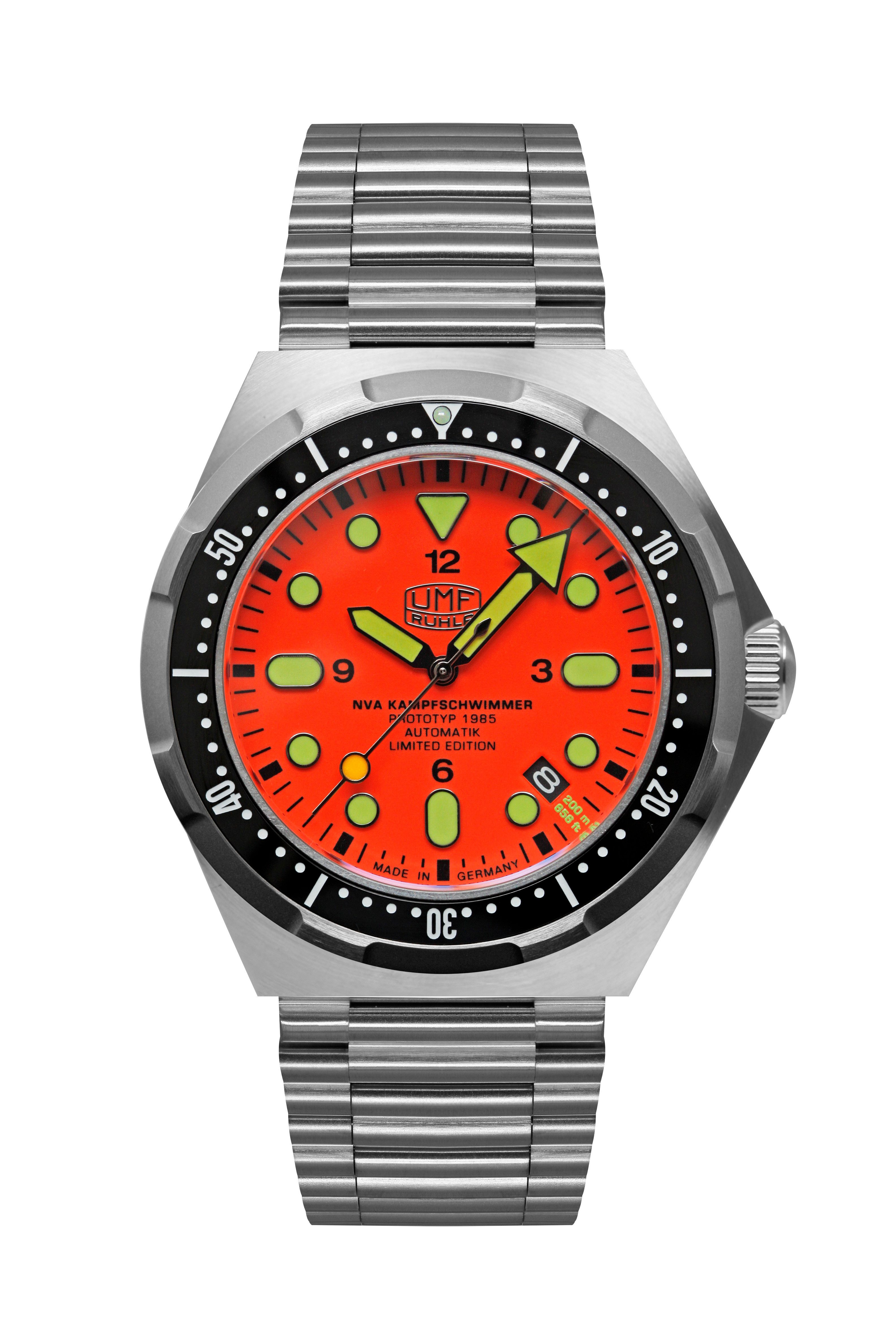 UMF Ruhla Automatikuhr 1942M-5, NVA Kampfschwimmer „Prototyp“ - Design aus den 80er Jahren, Taucheruhr - Limited Edition mit 500 Exemplaren - Made in Germany