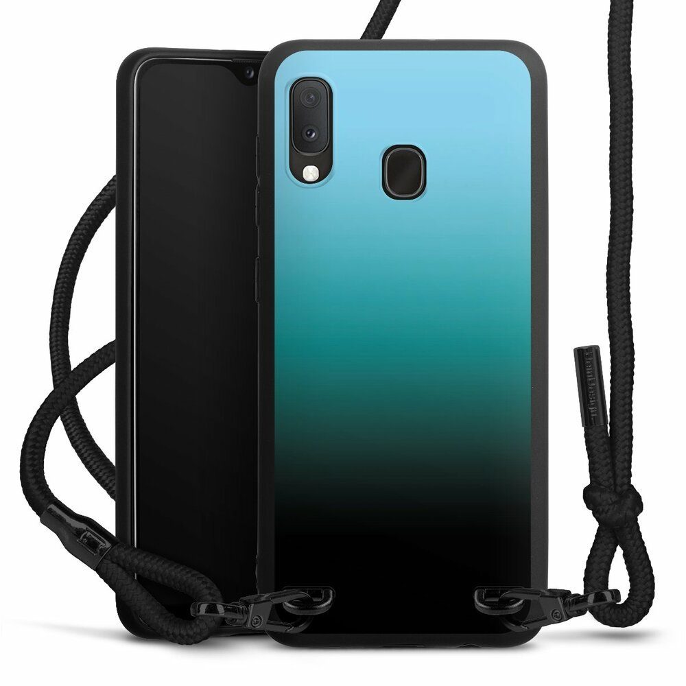 DeinDesign Handyhülle zweifarbig Farbverlauf schwarz Modern Darkness, Samsung  Galaxy A20 Premium Handykette Hülle mit Band Case zum Umhängen