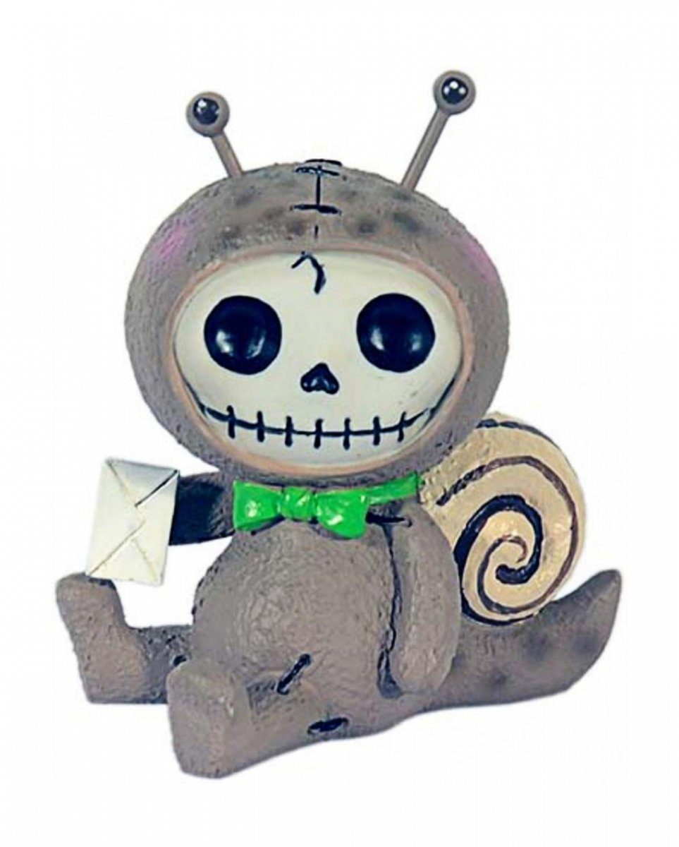 Horror-Shop Dekofigur Kleine Snail Furrybones - G Figur als Skelettfigur