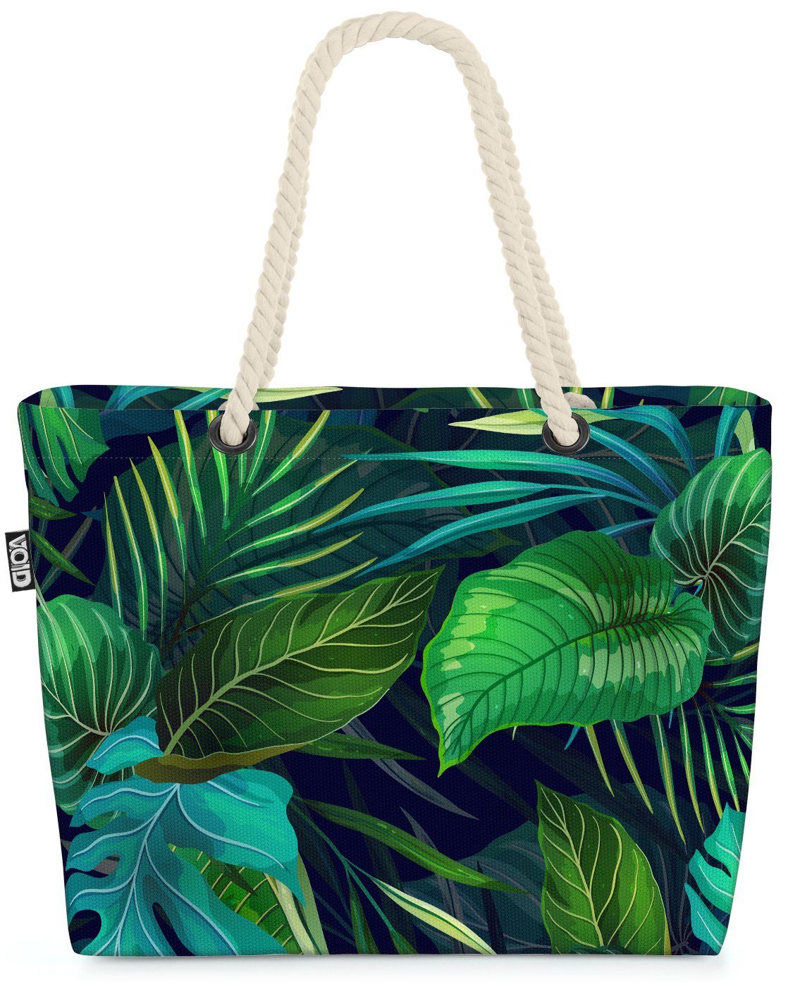 VOID Strandtasche (1-tlg), Flat Exotic Plants Beach Bag muster exotisch floral palme Sommer Urwald Blatt