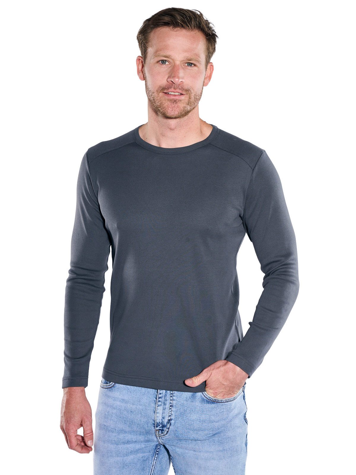 Engbers Langarmshirt Herren Langarmshirt "My Favorite" RH, Saphirblau