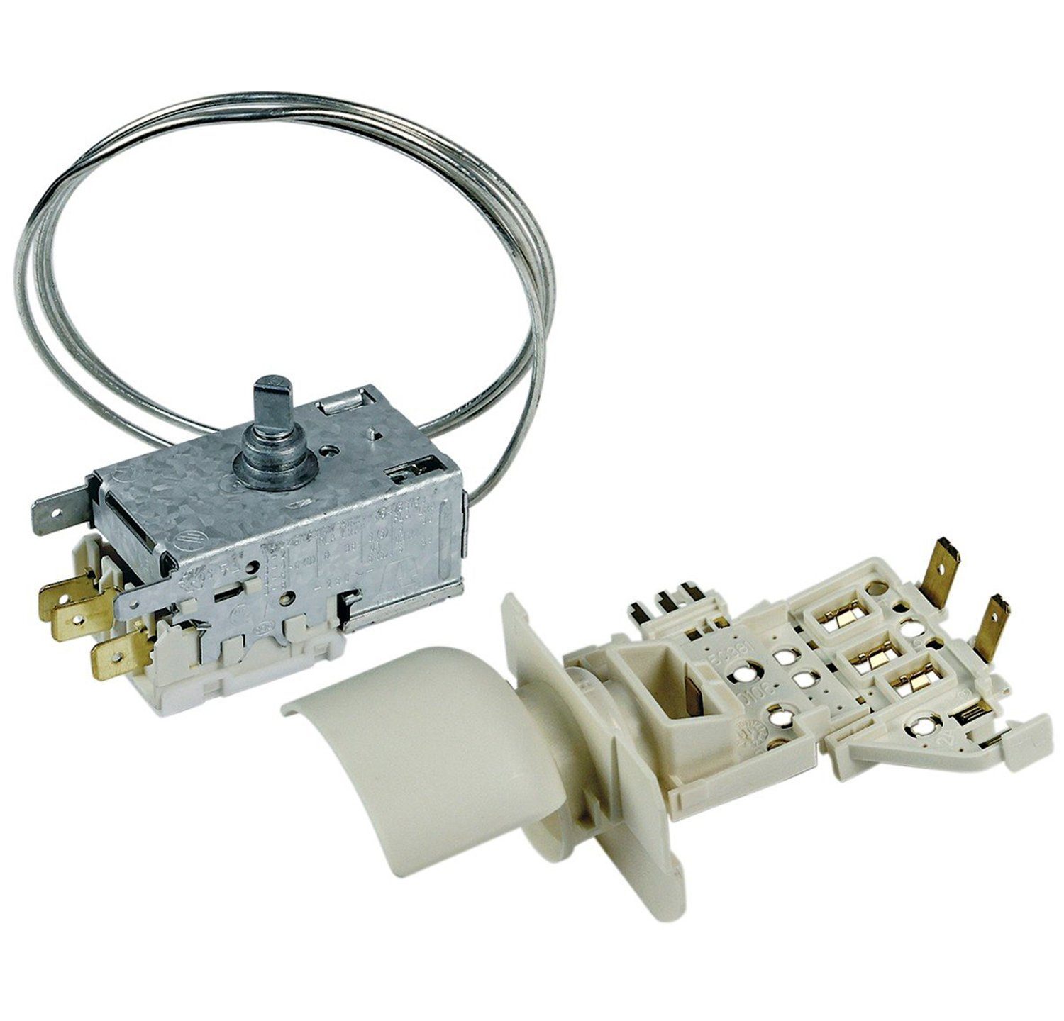 Whirlpool Montagezubehör Kühlschrank Thermostat 3x6,3mm Kapillarrohr K59-S2785 AMP 481228238175, + Lampenfassung