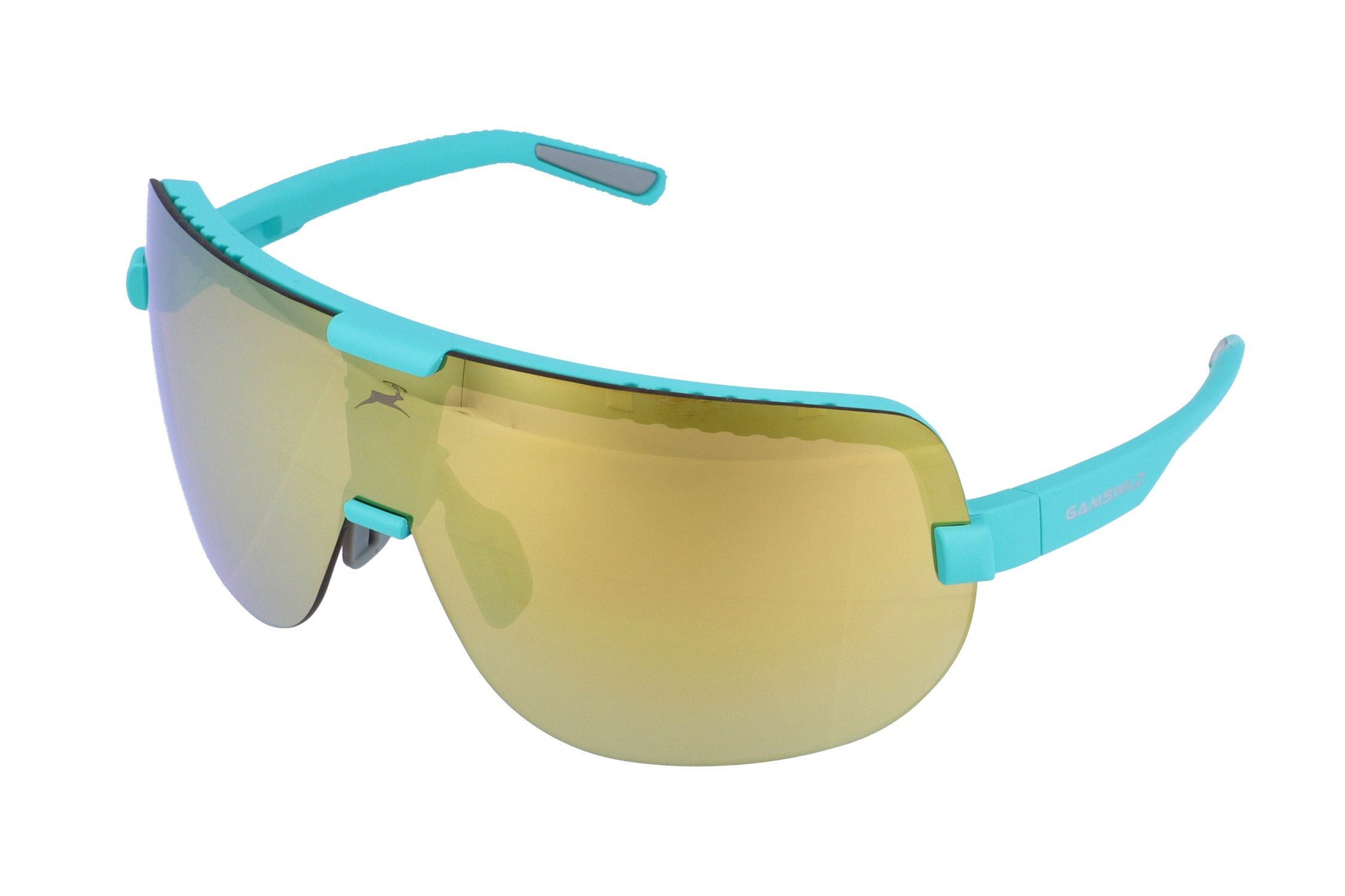 Gamswild Monoscheibensonnenbrille UV400 Sonnenbrille Skibrille Fahrradbrille große Scheibe WS2146 Sportbrille TR90 grün, pink, grau-blau