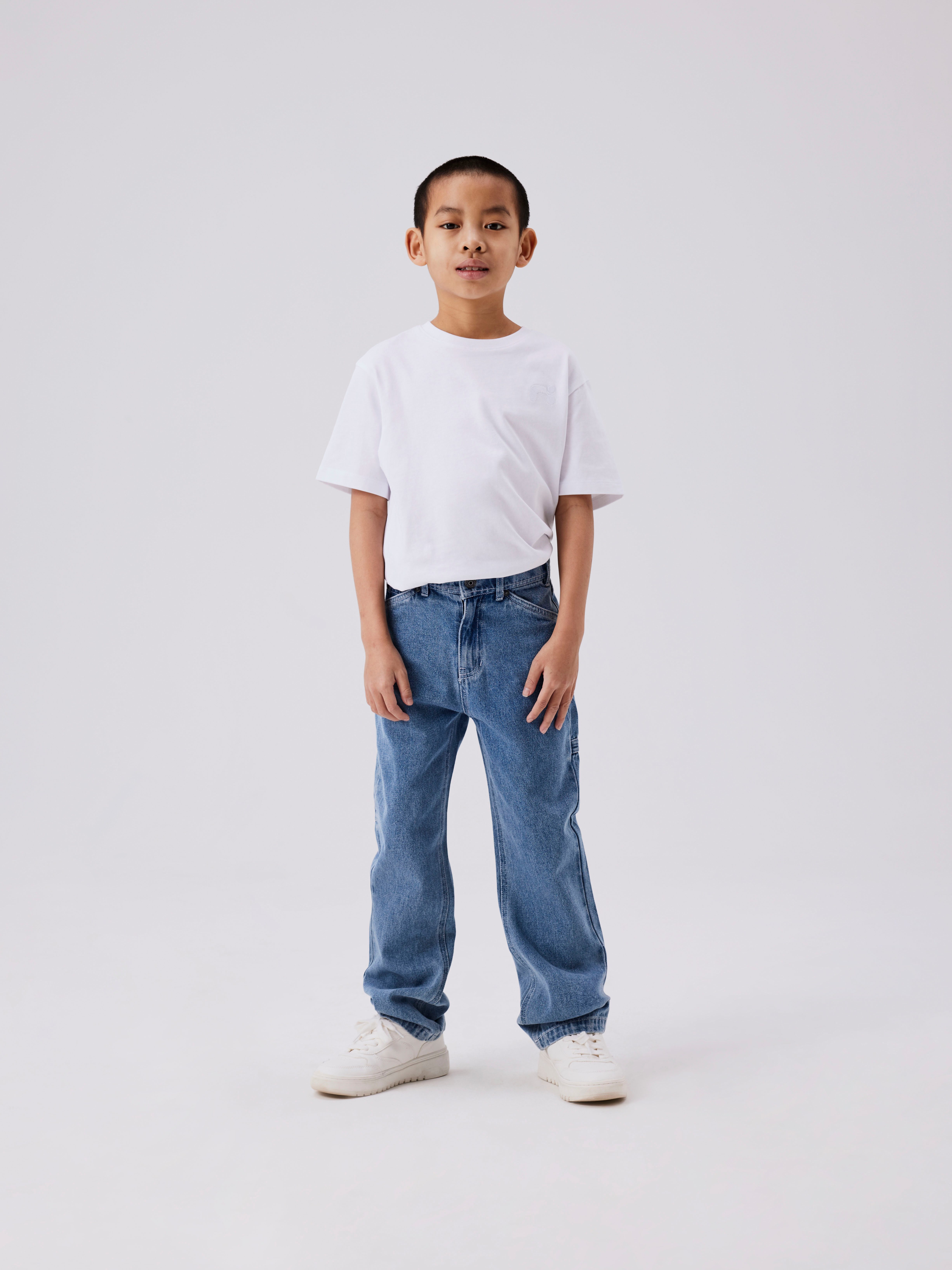 Name It 5-Pocket-Jeans NKMRYAN für Jungen mit geradem Bein und 5-Pocket-Style unifarben, casual, straight fit, Baumwolle, Denim