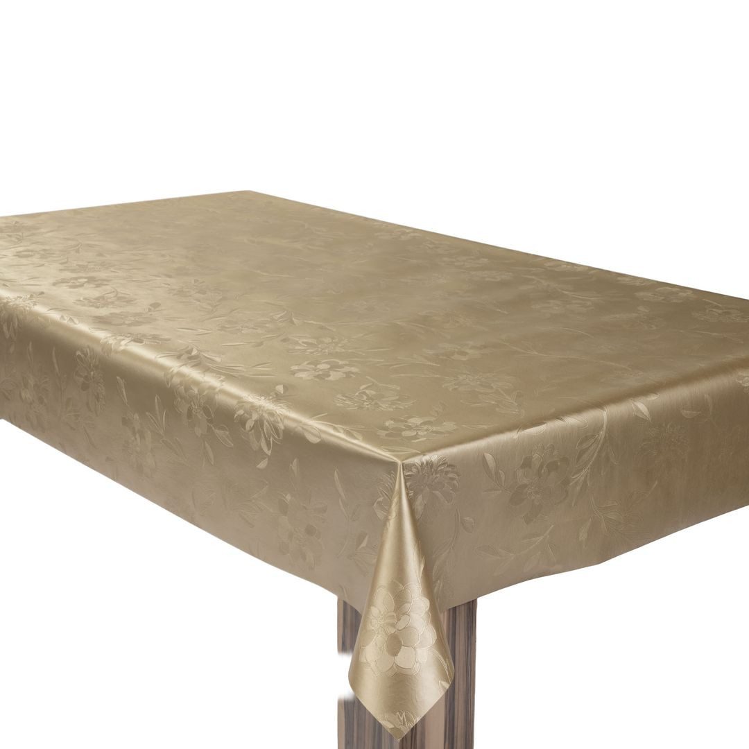 laro Tischdecke Wachstuchtischdecke Goldblüten Elegant PVC Eckig