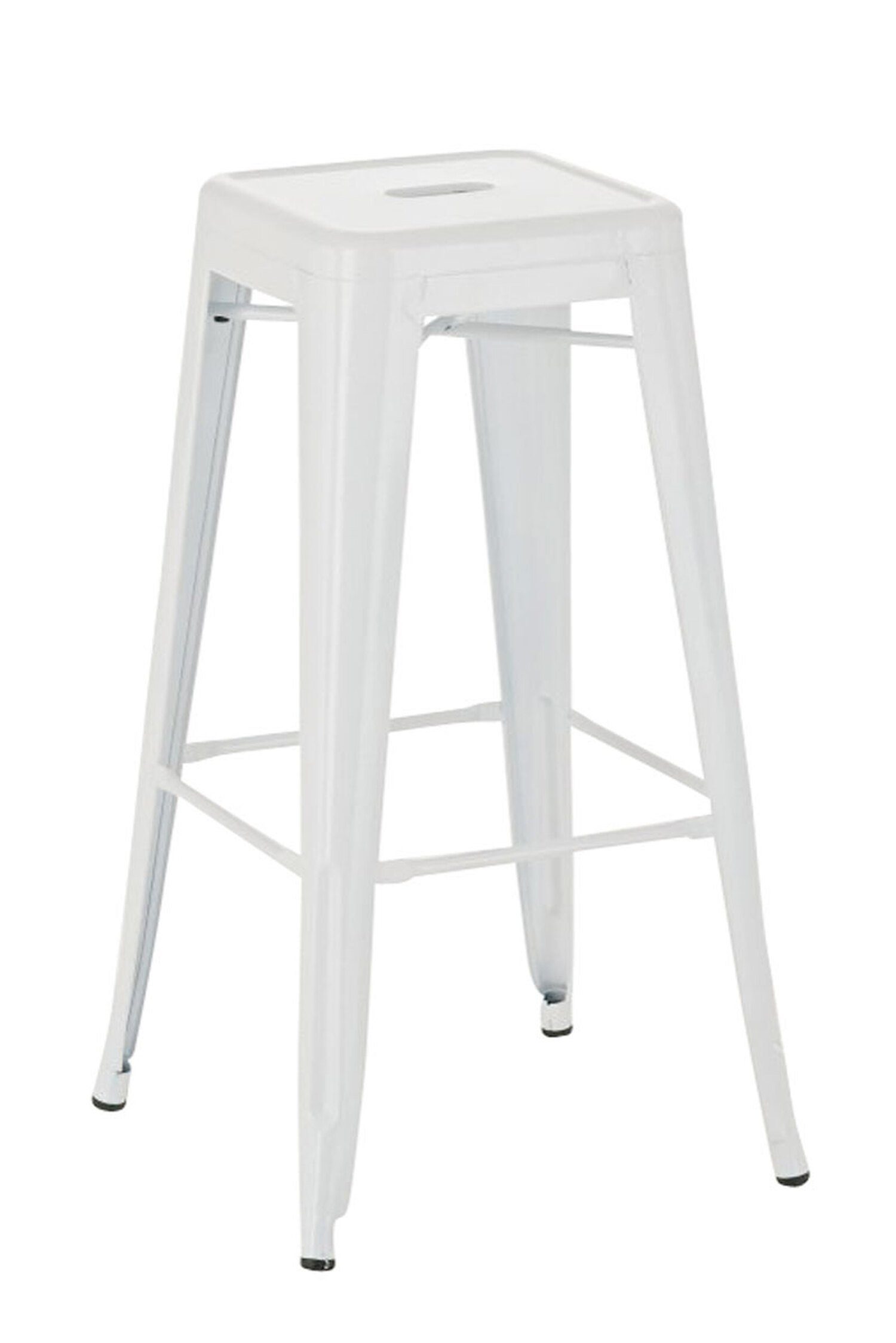 Weiß Joshua Weiß & Fußstütze Sitzfläche: Barhocker Gestell angenehmer Küche), - Theke Metall - (mit Hocker für Metall TPFLiving
