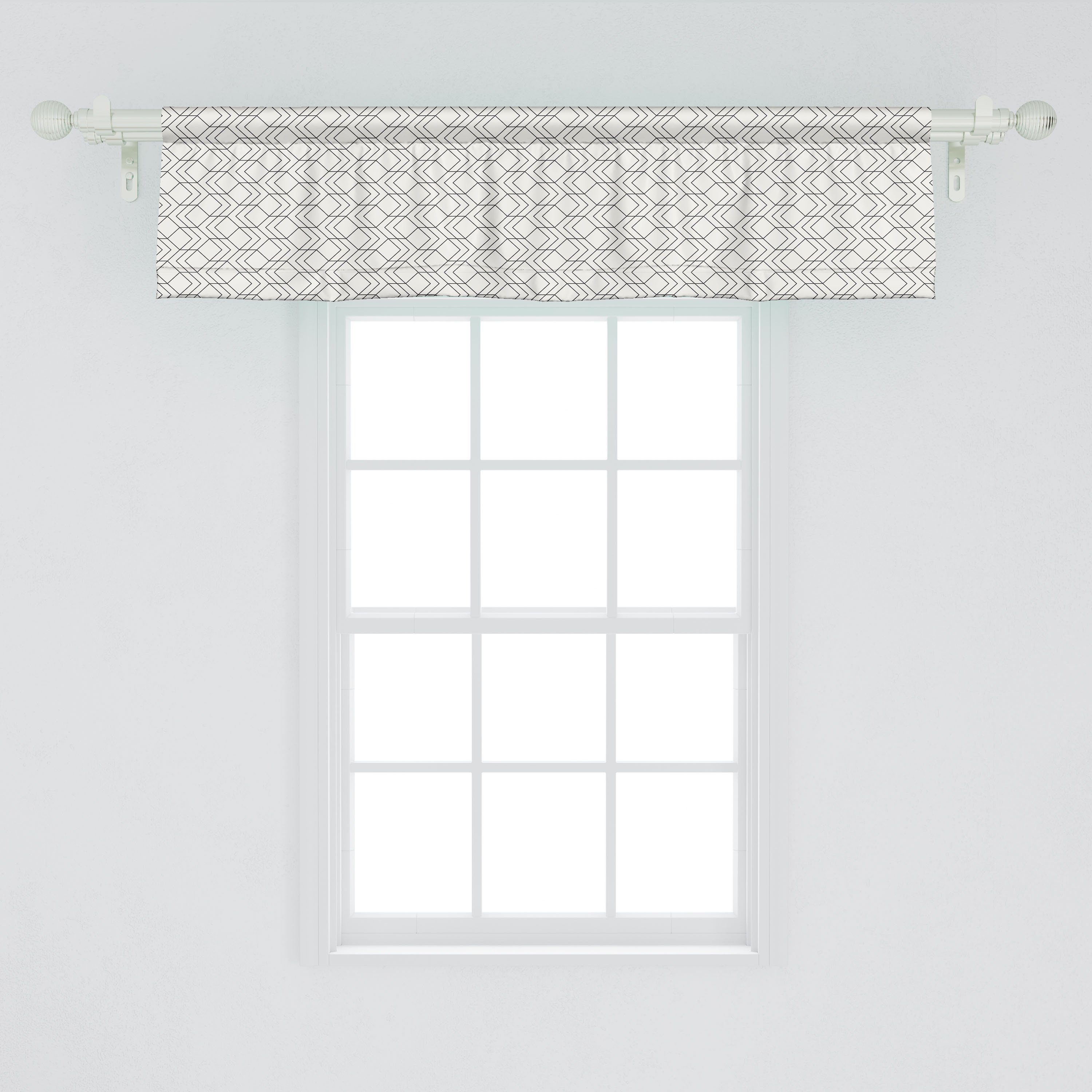 Abstrakt Moderne für Abakuhaus, Microfaser, Vorhang Stangentasche, Volant Dekor Scheibengardine Muster Schlafzimmer Zigzags Küche mit