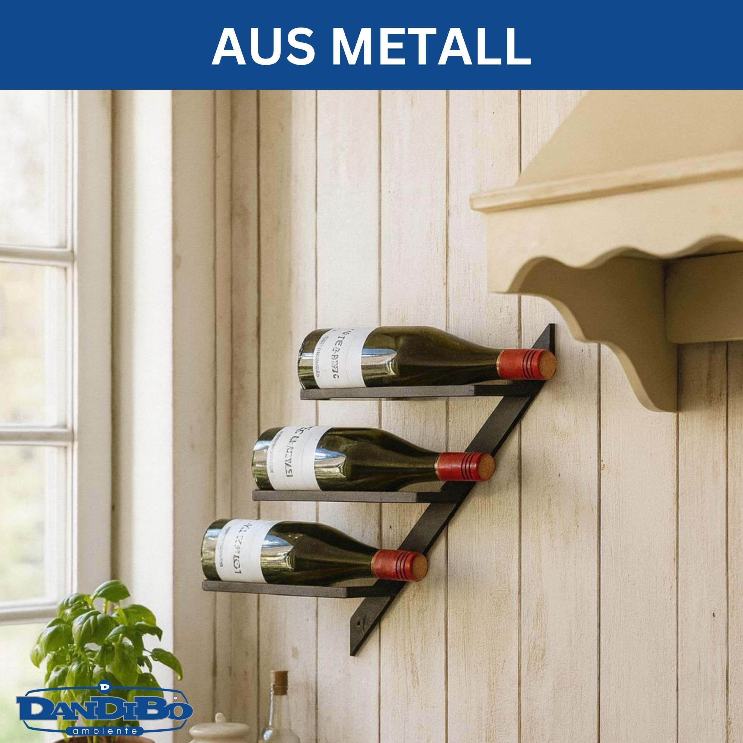 DanDiBo Weinregal Weinregal Wand Metall Schwarz Modern 96692 Flaschenregal Schmal, Weinhalter Flaschenhalter, Wohnzimmer Wandmontage Wine Rack Weinflaschenhalte – Bild 5 von 5
