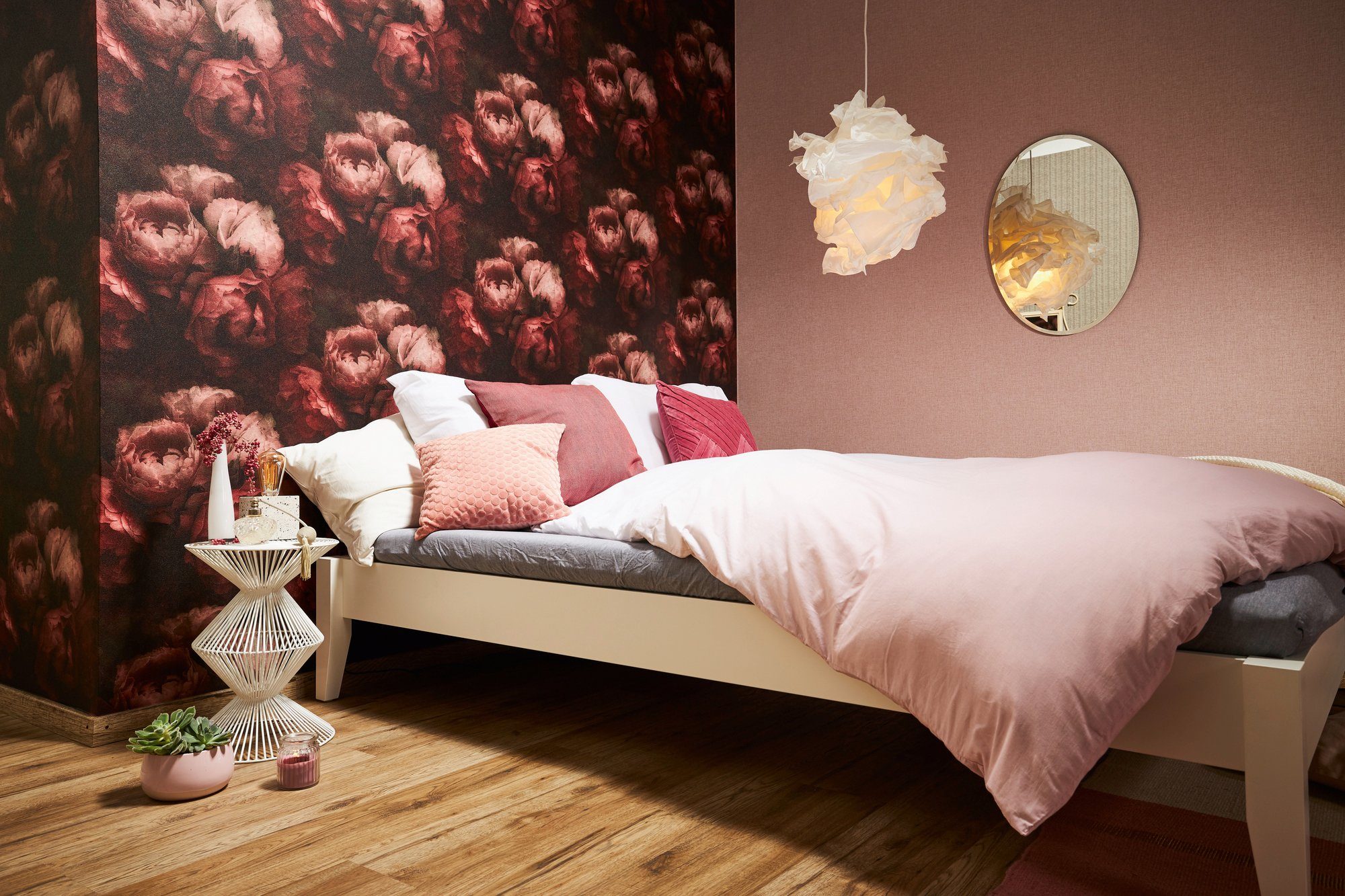 Dream Tapete floral, Walls living mit Blumen Romantic rot romantischen walls New Vliestapete Rosen,