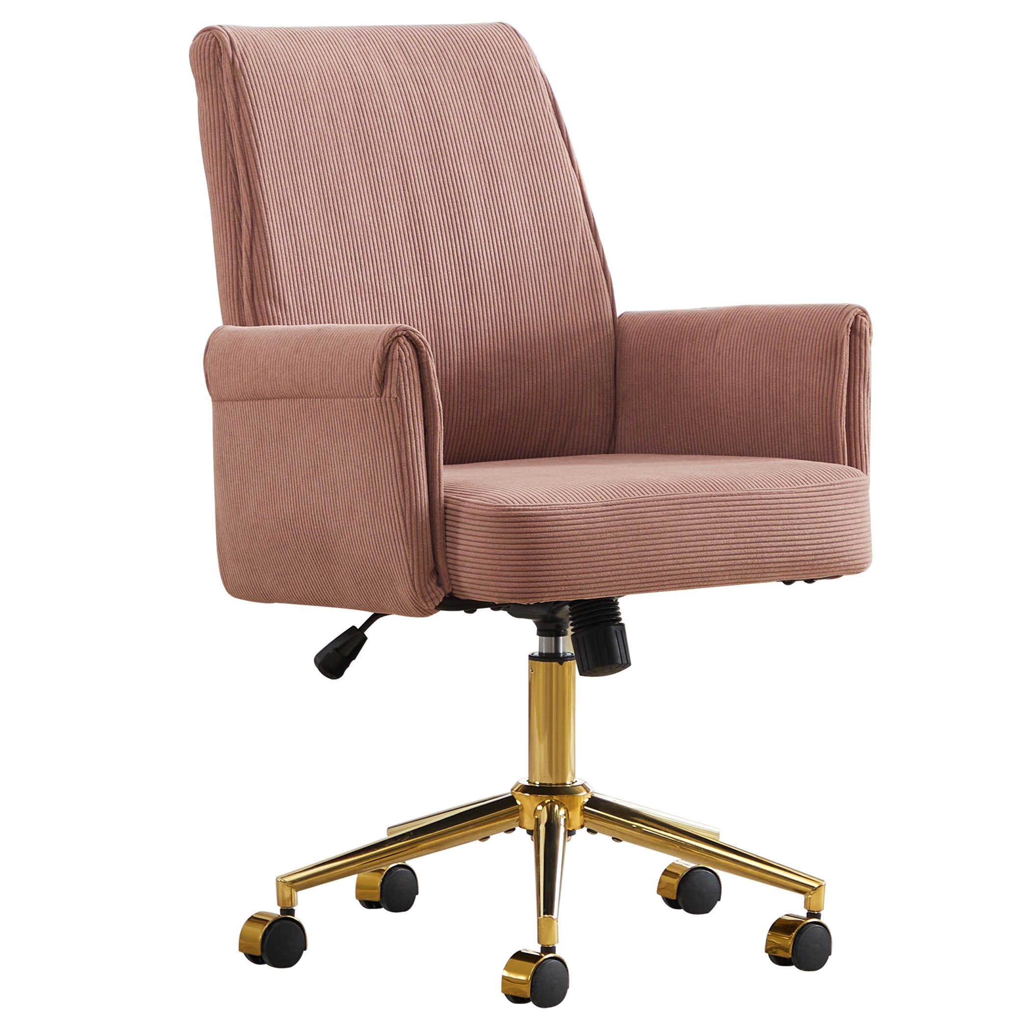 SeedWave Bürostuhl Ergonomisch Cord Drehstuhl mit Wippfunktion, Memory-Schaum Sitzkissen, Höhenverstellbarer Schreibtischstuhl für Büro und Home Office