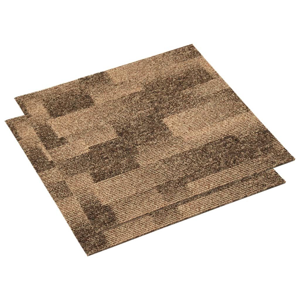 vidaXL Teppichboden Teppichfliesen 20 Stk. 5 m² Braun