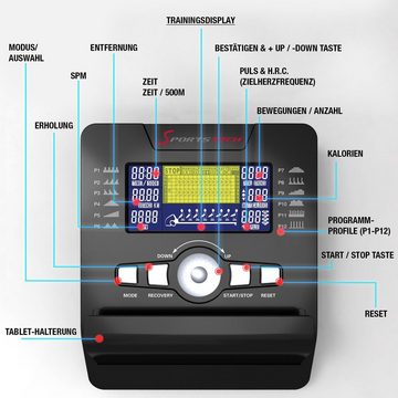 Sportstech Rudergerät »RSX500«, Rudergerät inkl. Pulsgurt, mit Magnetwiderstand