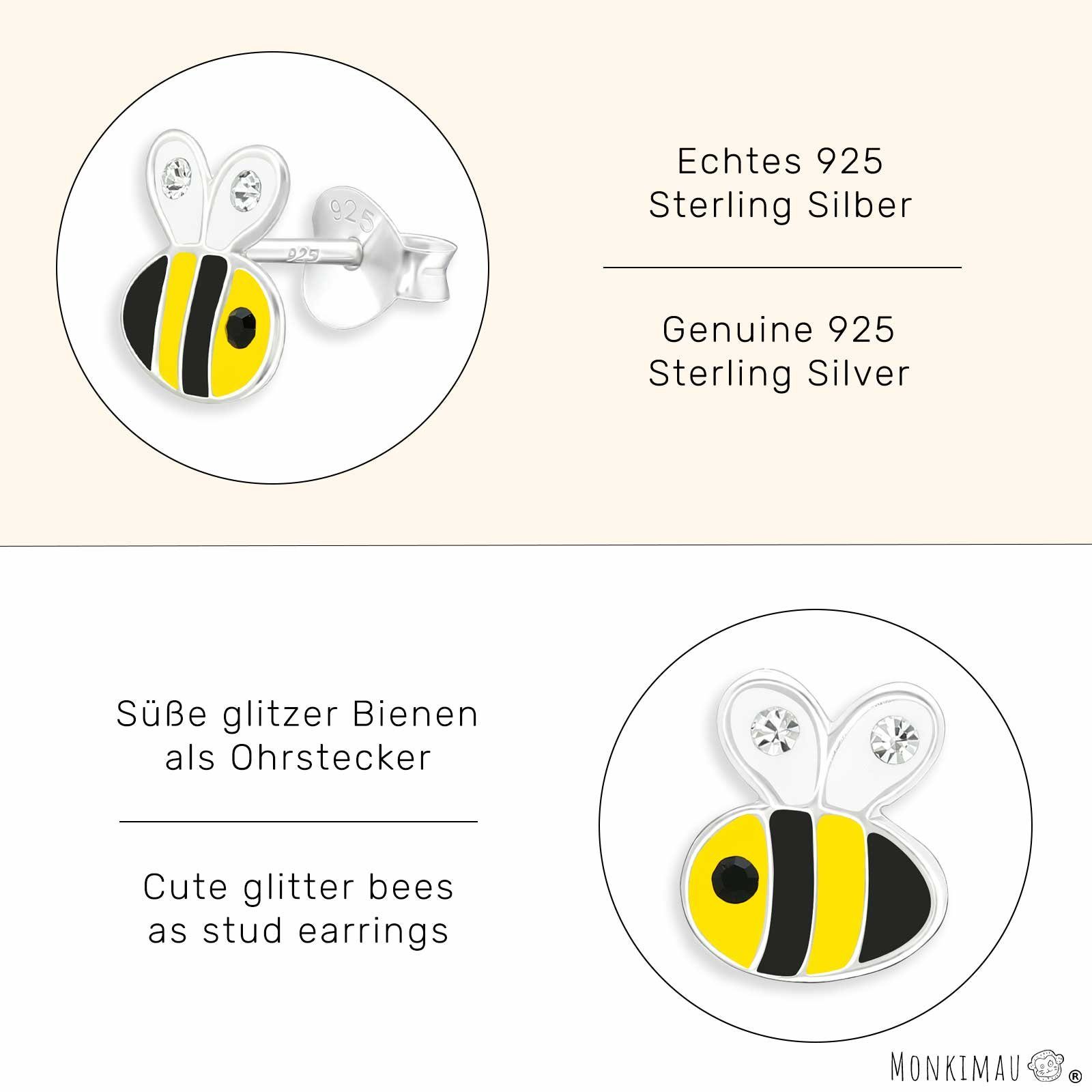 Monkimau Paar Ohrringe Bienen (Packung) Ohrstecker Schmuck Silber Ohrstecker