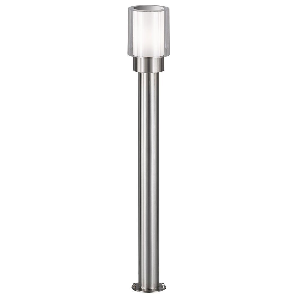 Stehleuchte Aussen Aussenlampe Pollerleuchte, etc-shop Leuchtmittel inklusive, silber Gartenlampen nicht