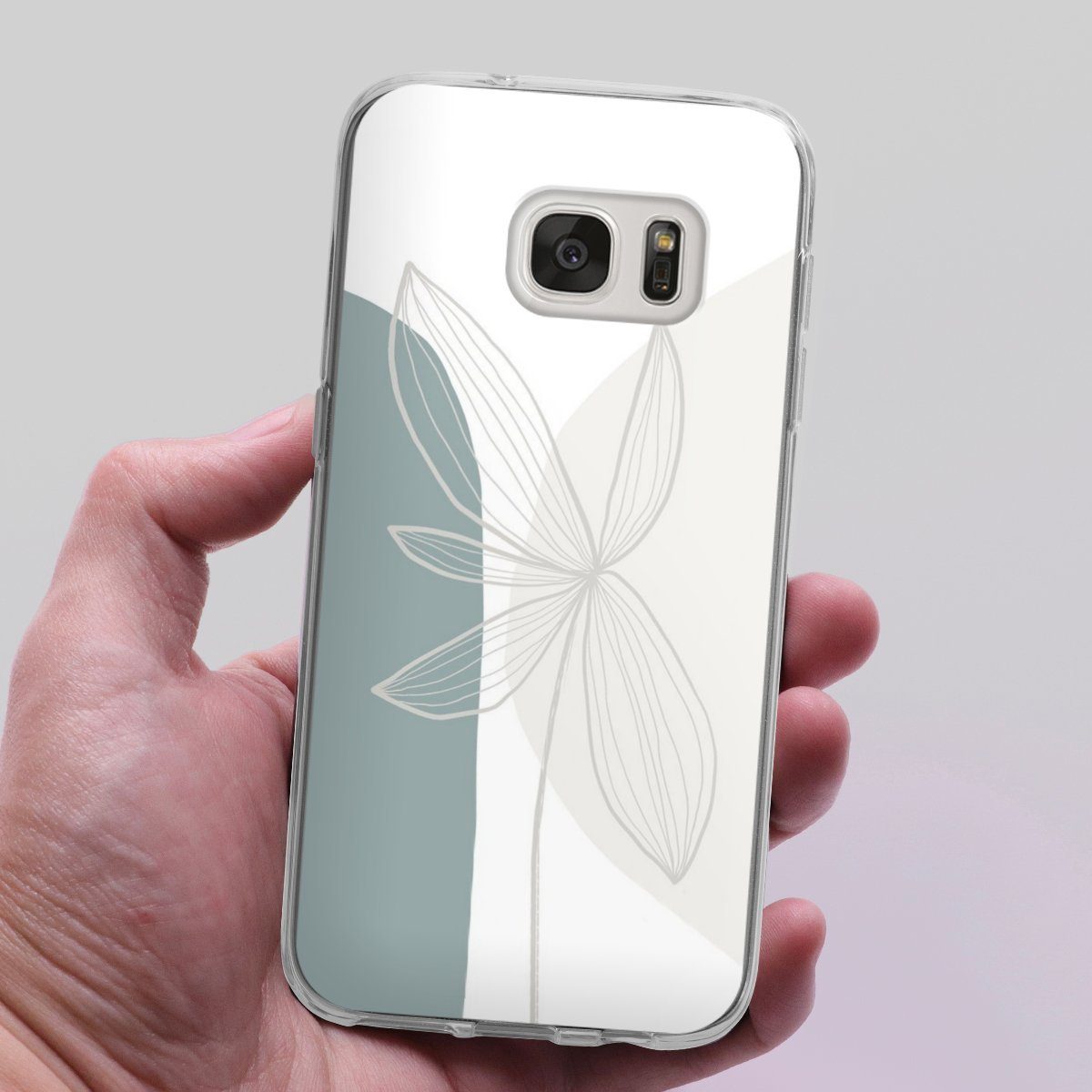 DeinDesign Handyhülle Blume Boho Pastell Flower and Shapes No 3-Anastasia Sawall, Samsung Galaxy S7 Silikon Hülle Bumper Case Handy Schutzhülle