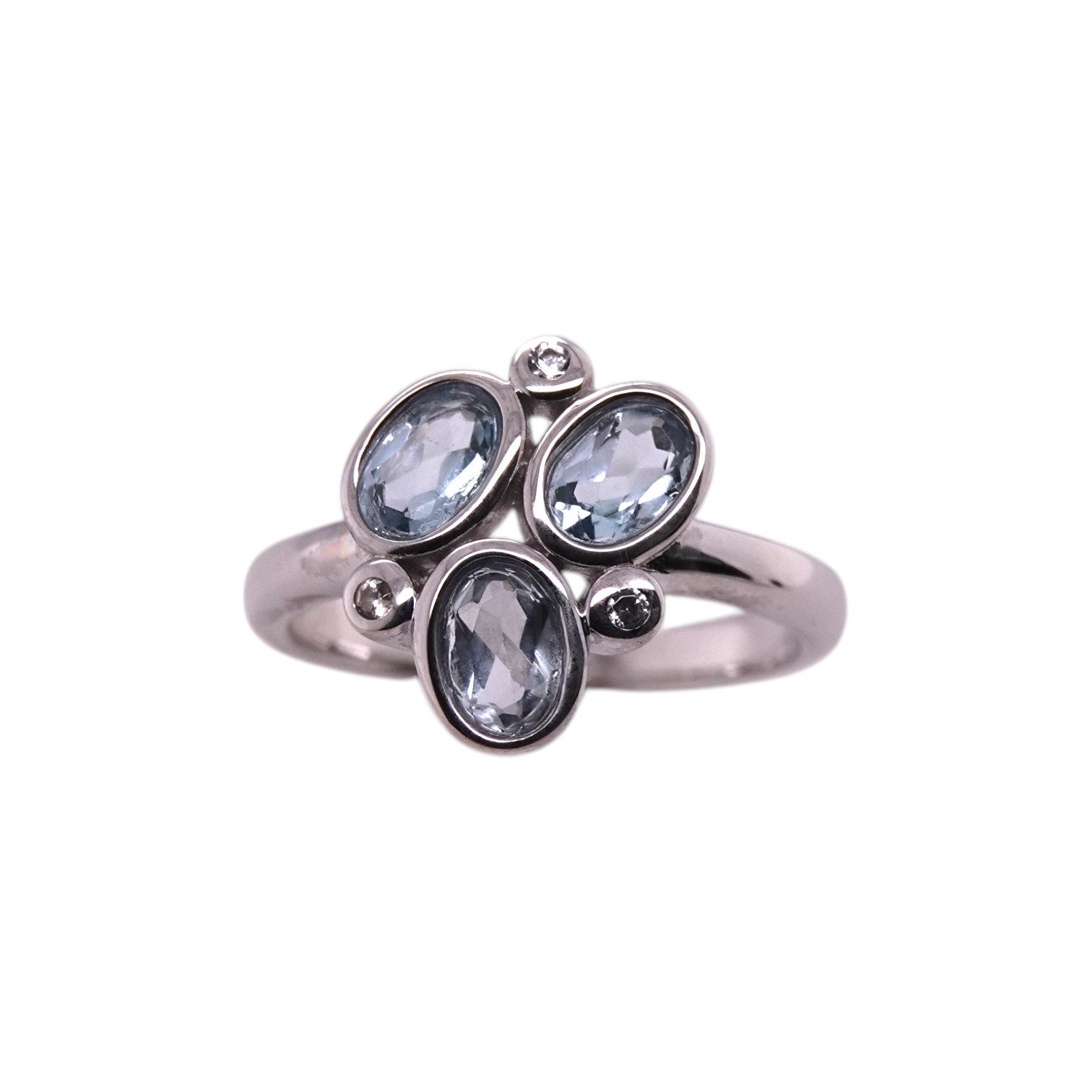 Sogni d'oro Silberring mit Blautopas und Zirkonen, Silber 925