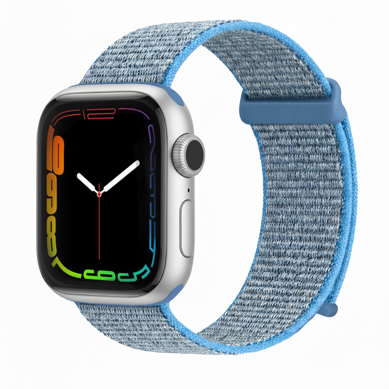 Tec-Expert Smartwatch-Armband für Apple Watch Series 3 42 mm Armband Ersatz Wechsel Band, Nylon Textil mit Klettverschluss, stufenlos Verstellbar, atmungsaktiv