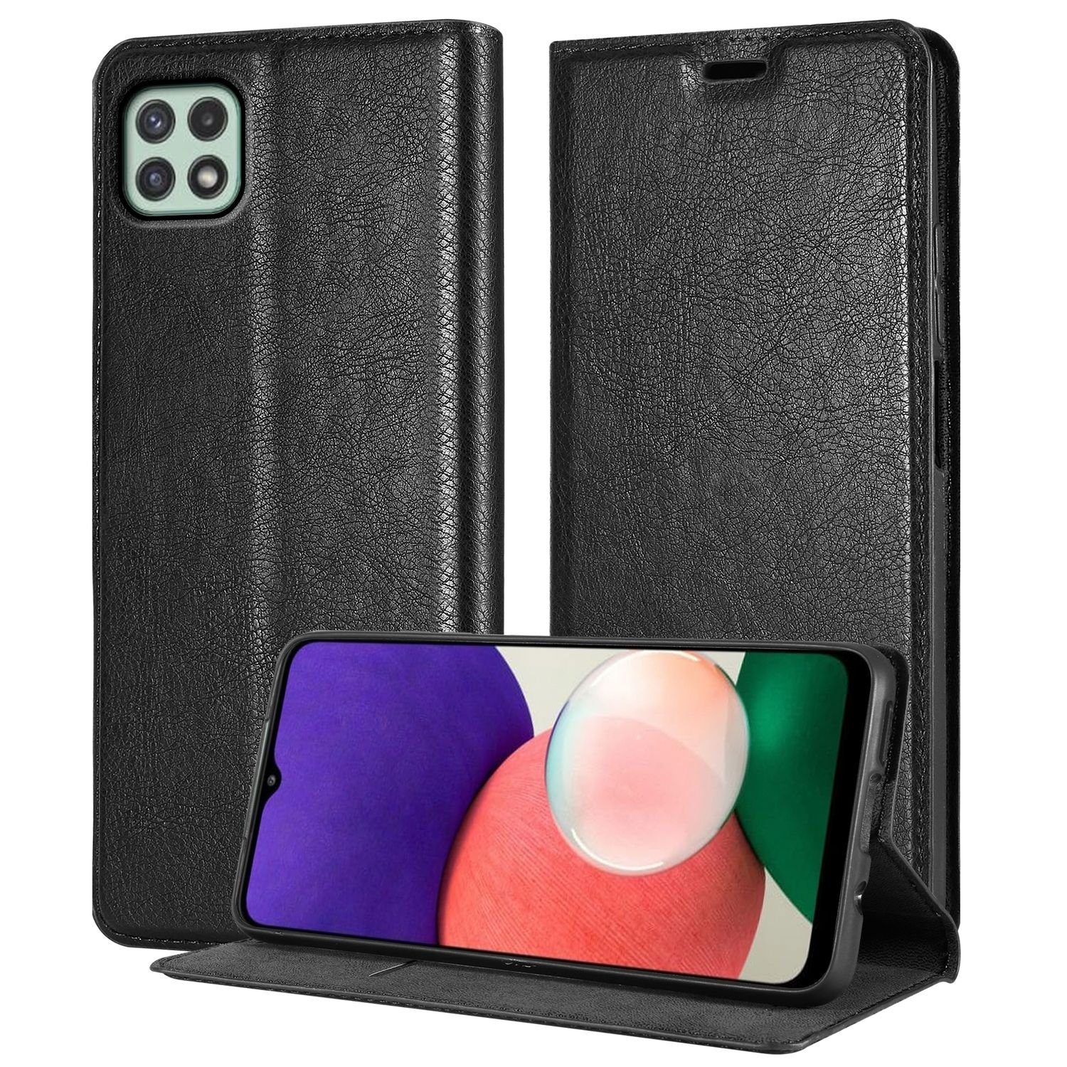 Cadorabo Handyhülle für Samsung Galaxy A22 5G Hülle Samsung Galaxy A22 5G, Hülle Schutzhülle mit Standfunktion, Magnetverschluss und Kartenfach
