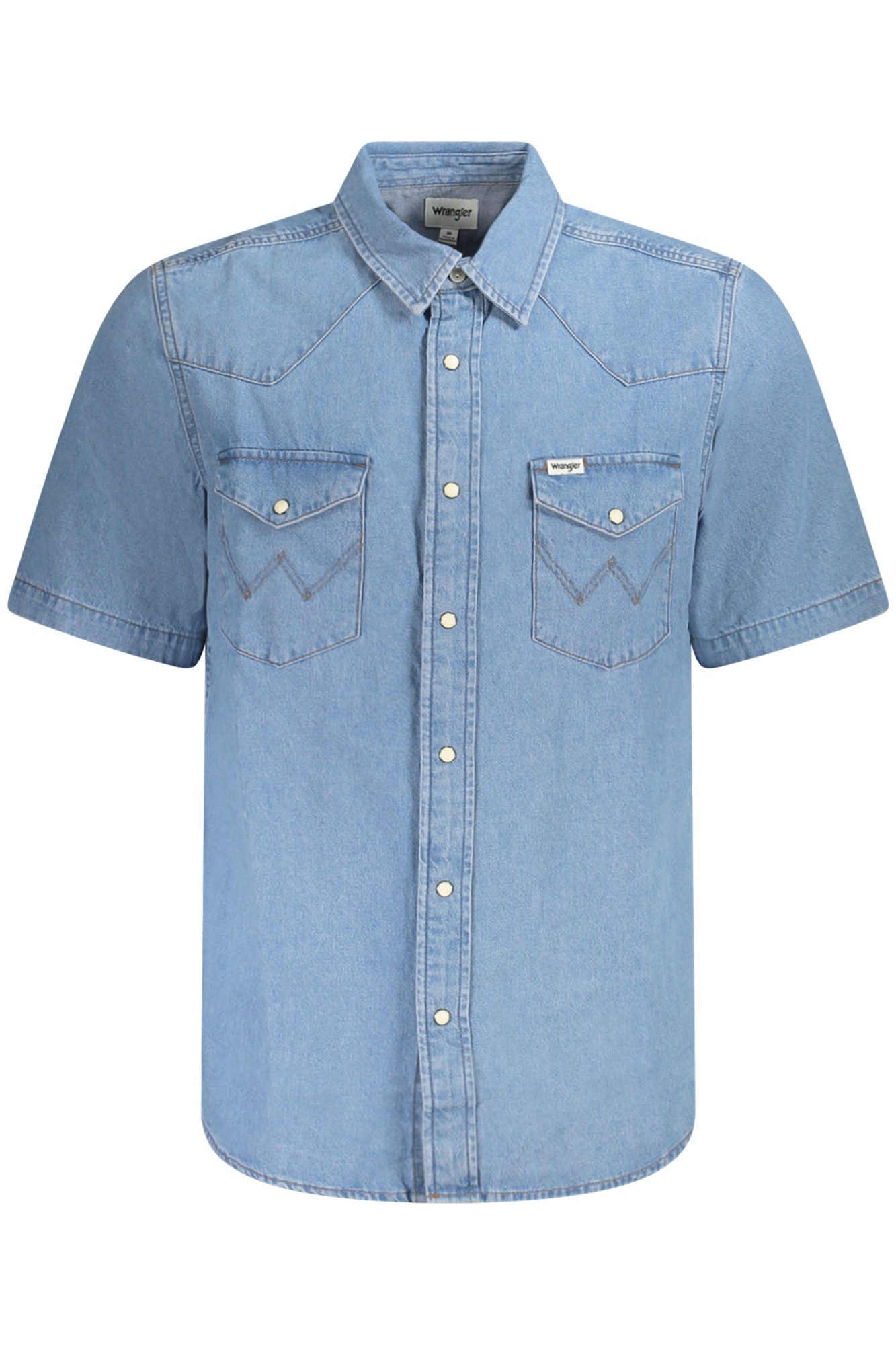 Wrangler Langarmhemd Stylisches Blaues Kurzarm-Jeanshemd für günstig online kaufen