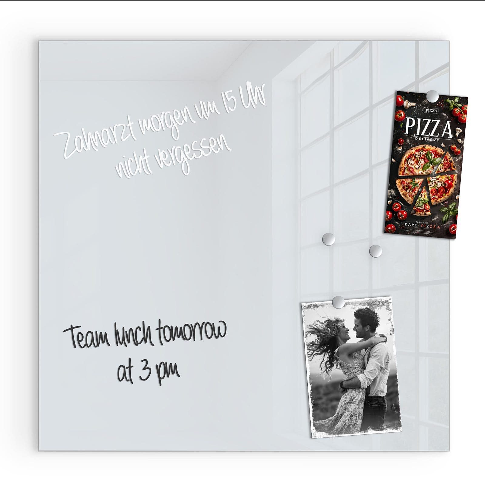 Primedeco Magnettafel Glas Hellgrauer Hintergrund Pinnwand Whiteboard besch günstig online kaufen