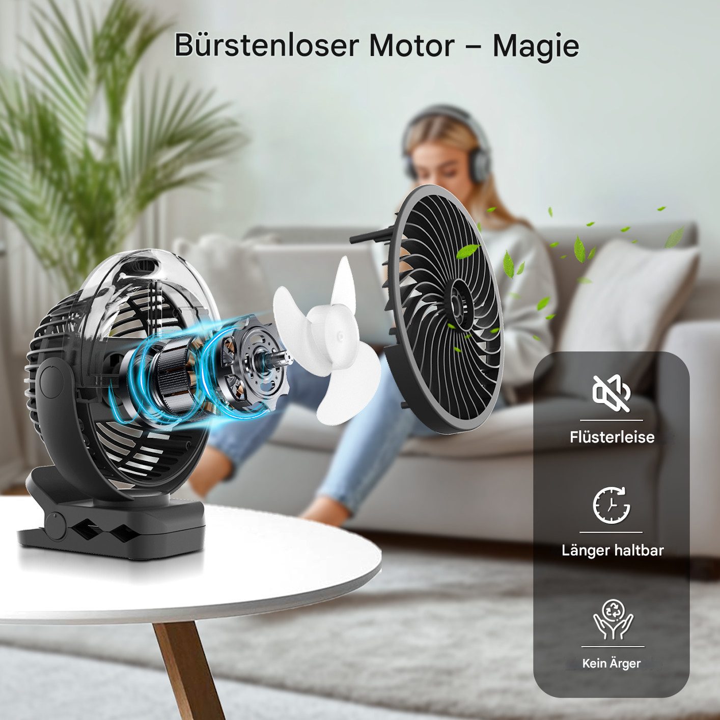 LEENON Tischventilator Mini-USB-Ventilator mit Oktopus-Basis,mit Nebel,eins günstig online kaufen