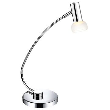 EGLO LED Tischleuchte, LED-Leuchtmittel fest verbaut, Warmweiß, LED Tisch Lampe Leuchte Metall Glas silber hochwertig Stahl Chrom Eglo