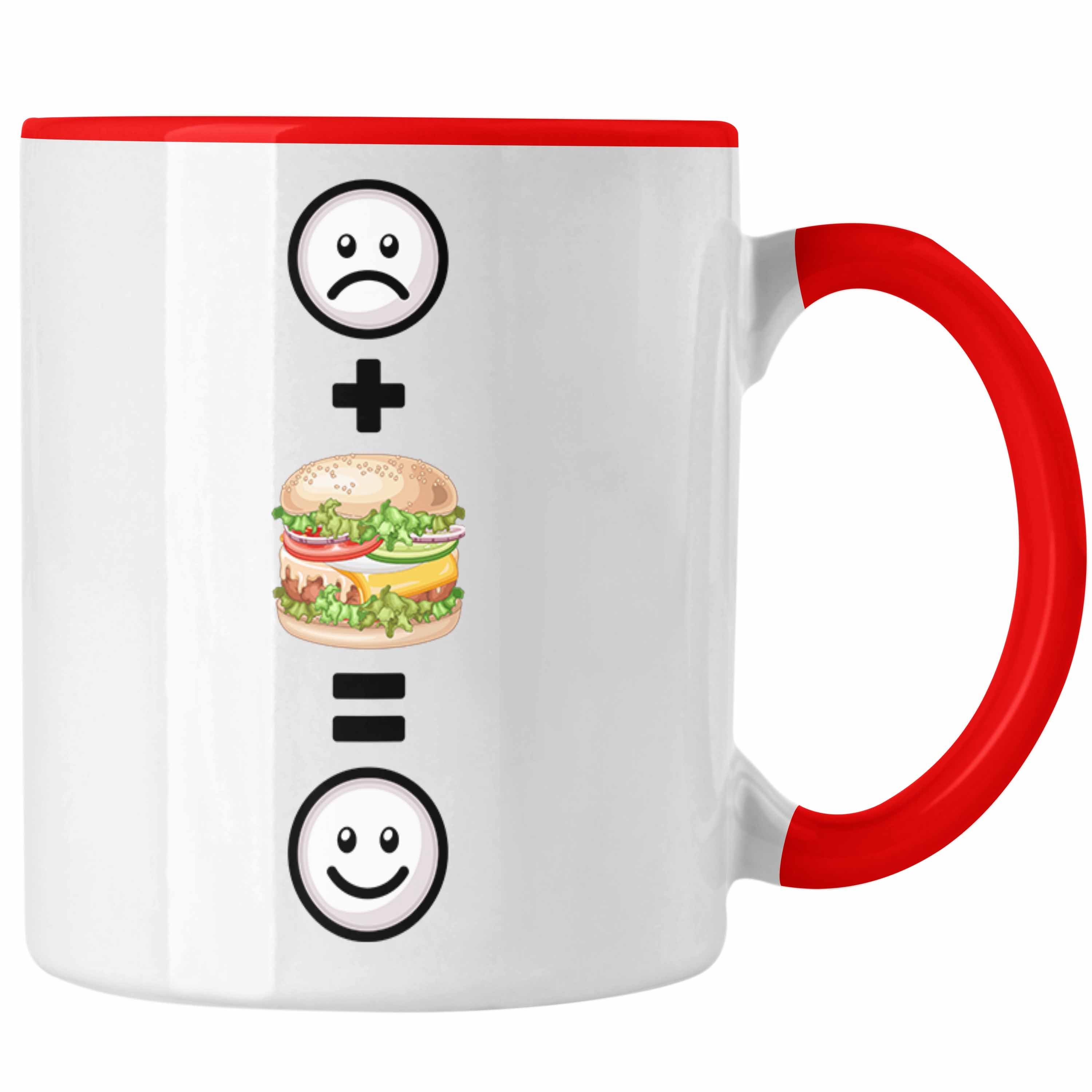 Tasse Geschenkidee Trendation Lustige Rot Burger Burger-Liebhaber :(B Tasse Geschenk für