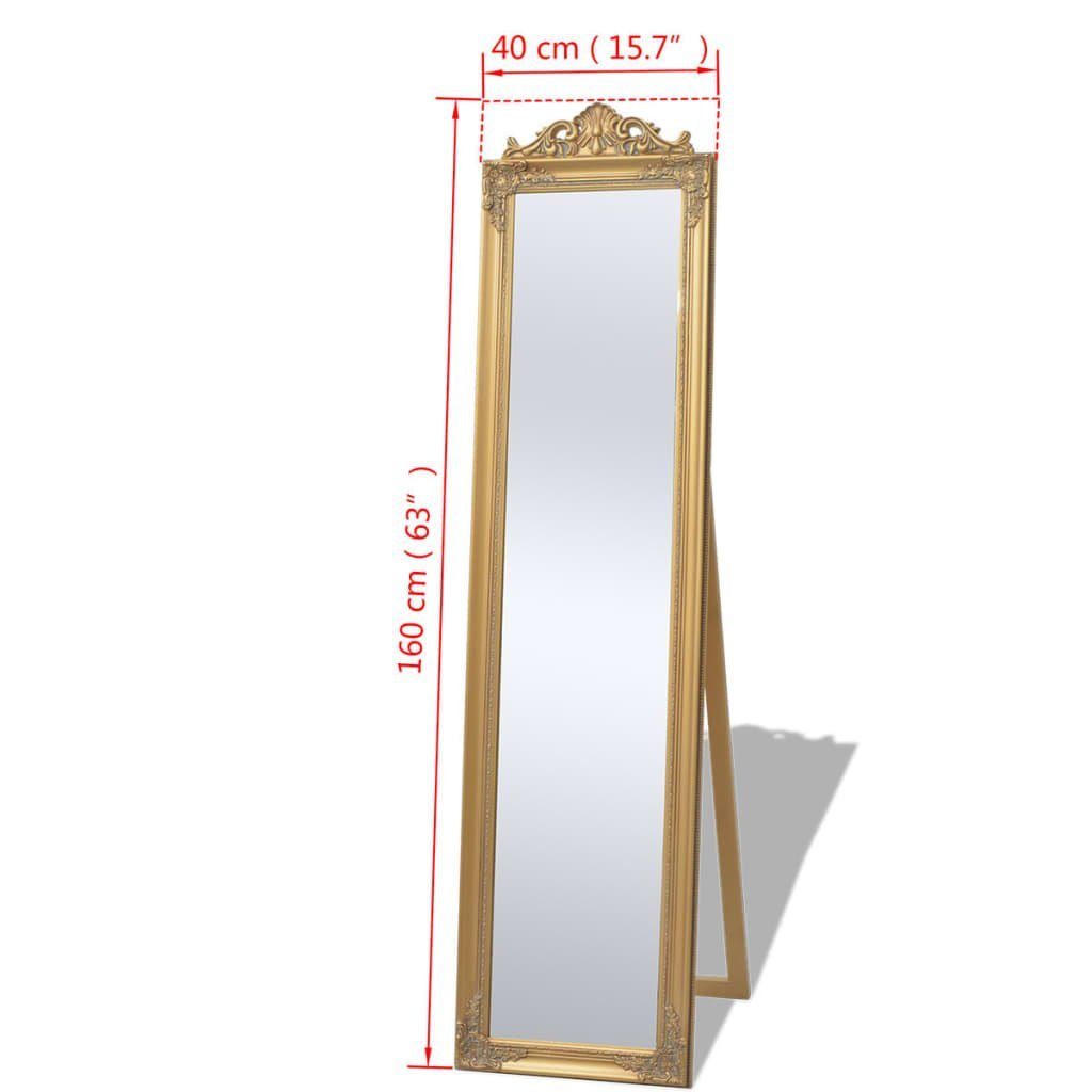 vidaXL Spiegel Standspiegel im Barock-Stil Golden Gold Gold (1-St) 160x40 | cm