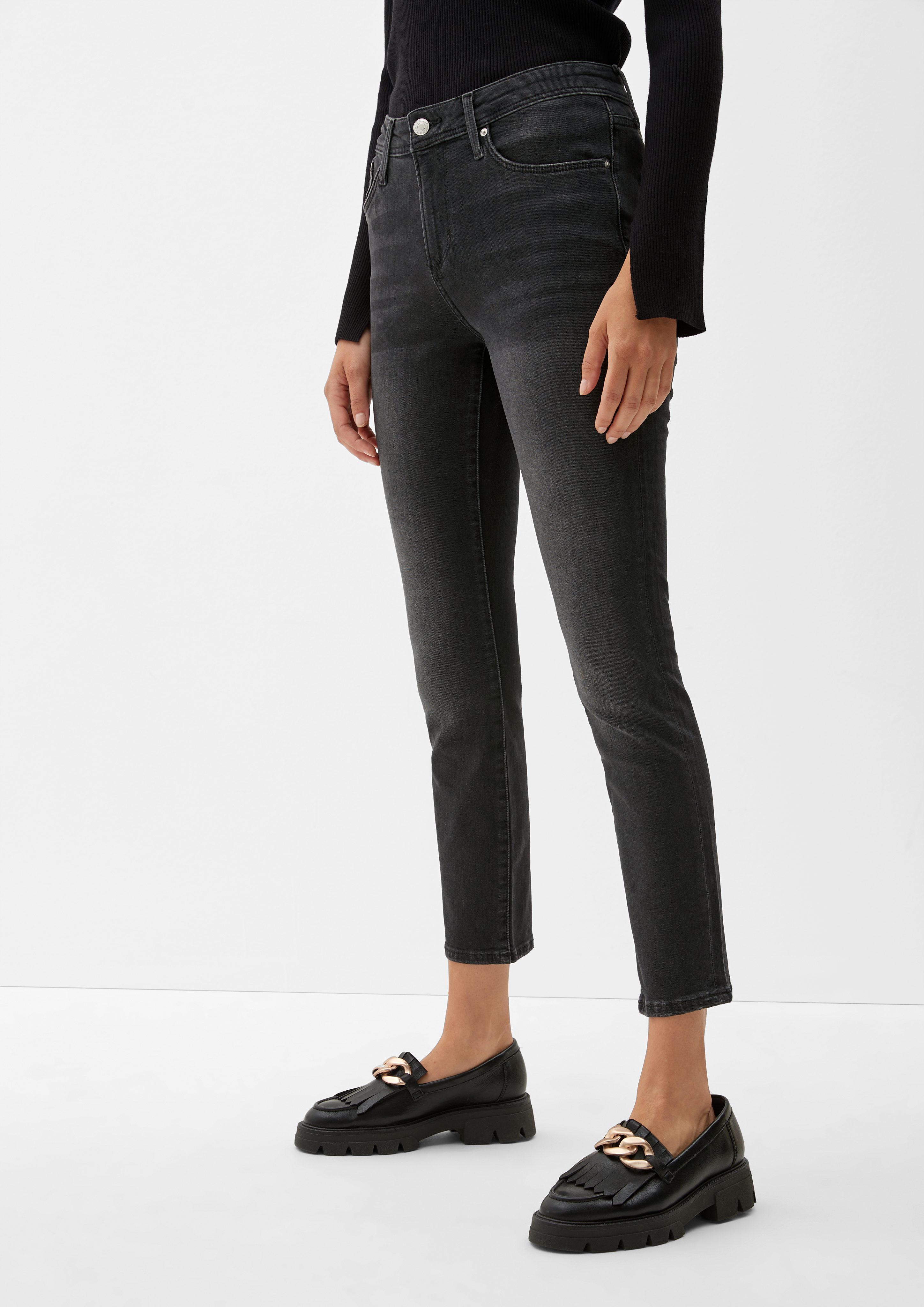 Cropped Jeans 7/8-Jeans graphit s.Oliver Slim: Waschung