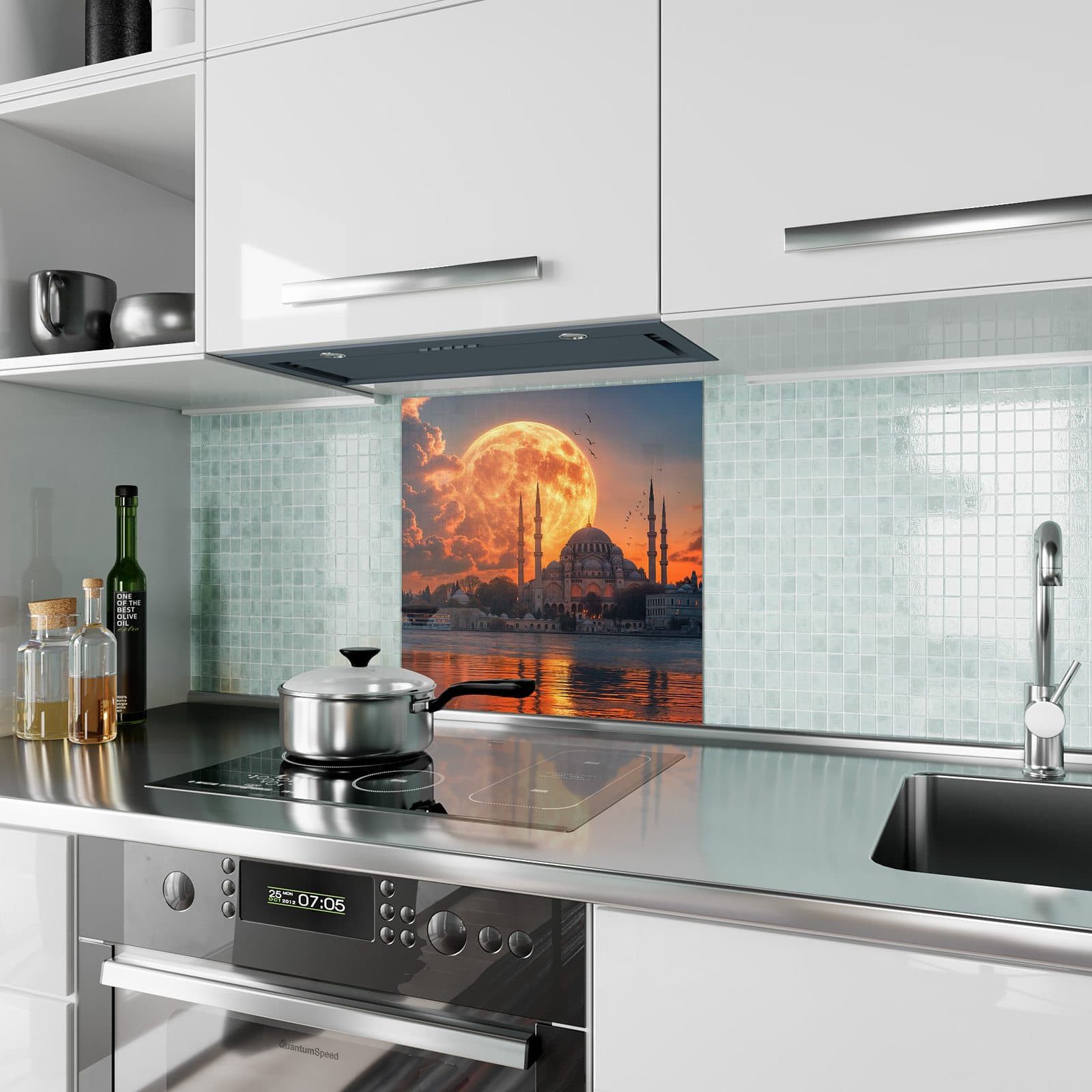 Primedeco Küchenrückwand Spritzschutz, Herdblende aus Glas günstig online kaufen
