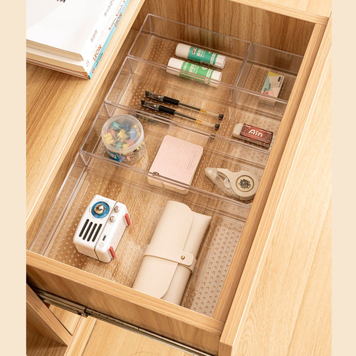 Creliv Schubladeneinsatz Modularer Besteckkasten Set – Schubladen Ordnungssystem S–XL (Kombi für Schubladen 30x50cm) – Bild 5 von 5