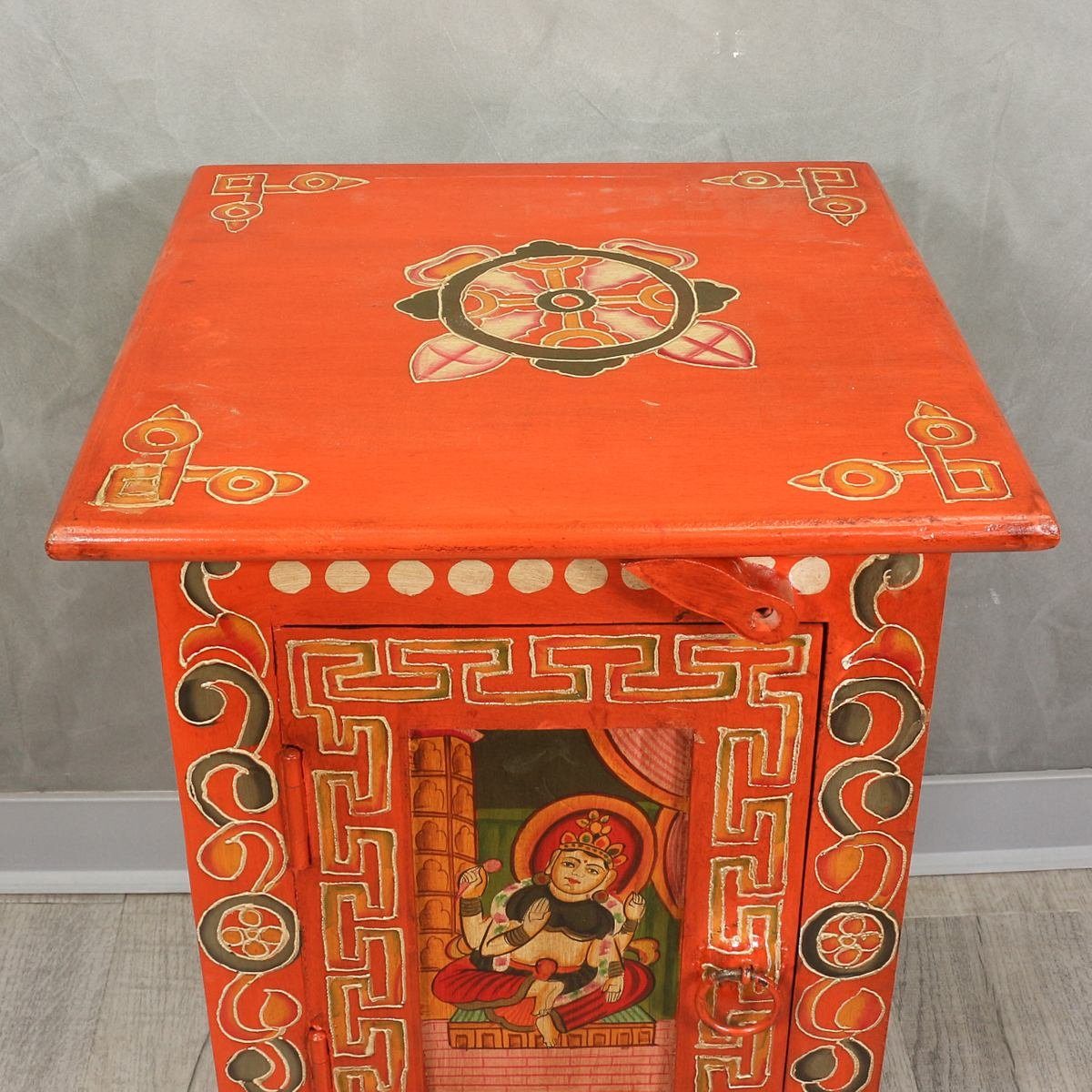Wandschrank Tibet Mehrzweckschrank Motiv Handarbeit Oriental Buddha cm Rot Galerie 45 Kleiner