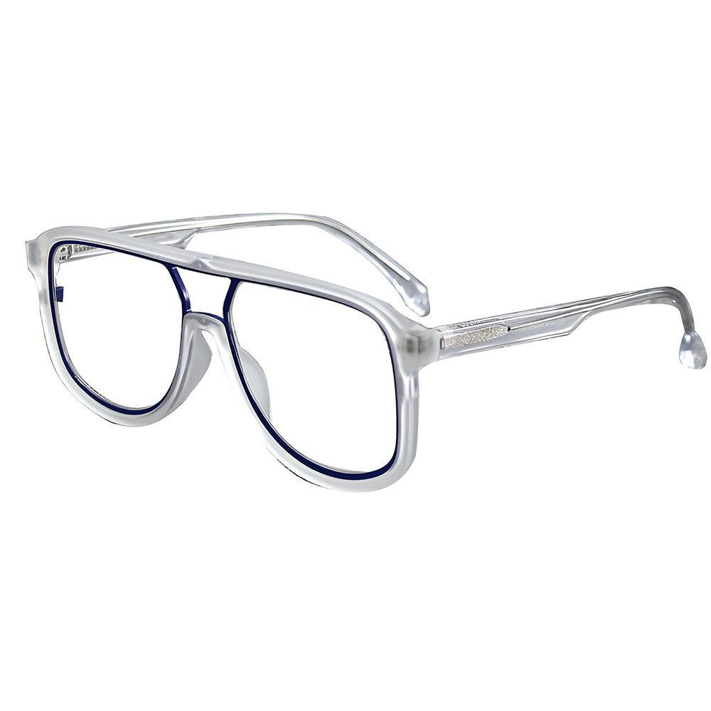 PACIEA Brille Herren Ohne Sehstärke Doppelbalkenrahmen Vintage Anti Blaulicht