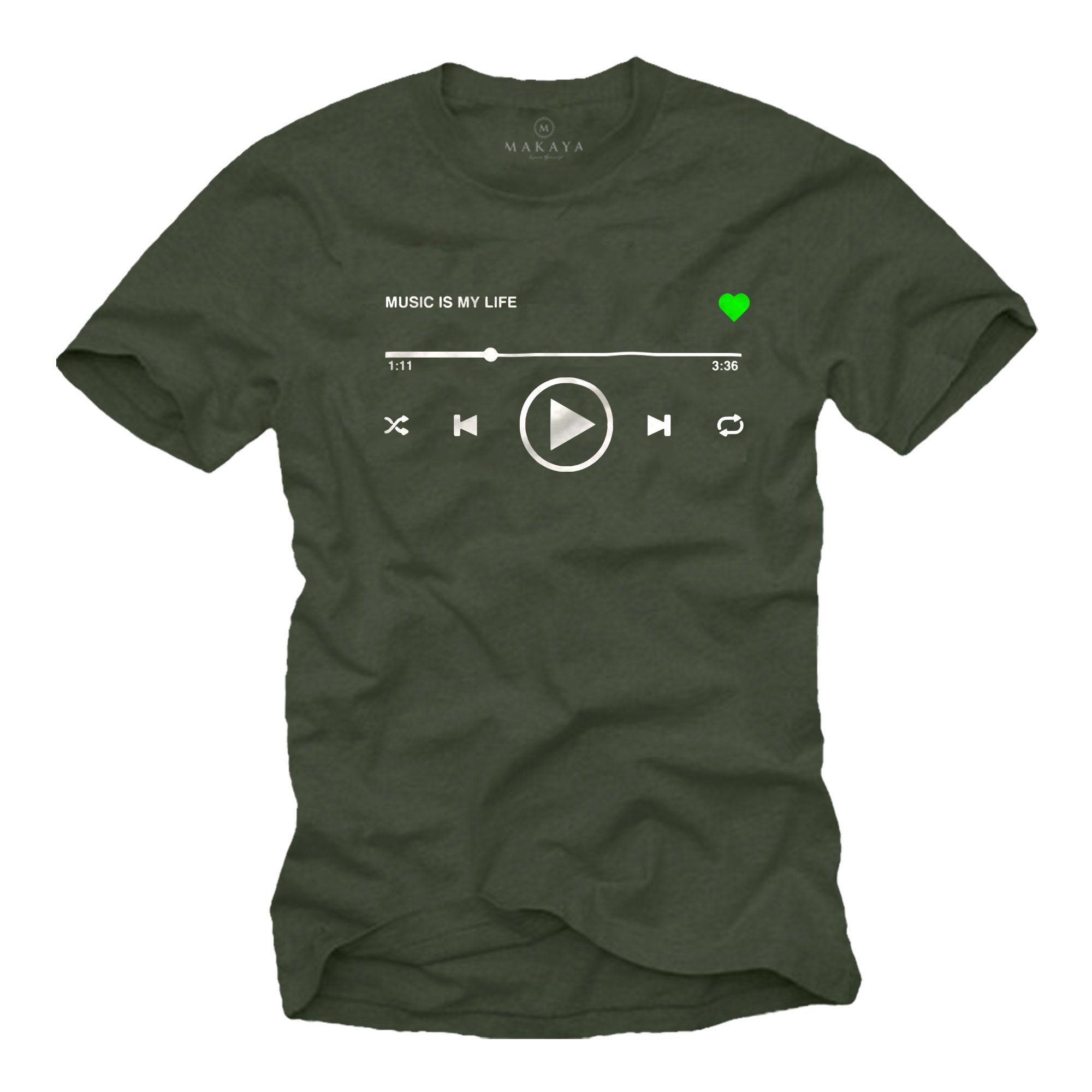 Print-Shirt Herren Motiv Musik Playlist Geschenke für Musiker Coole Männer Mode