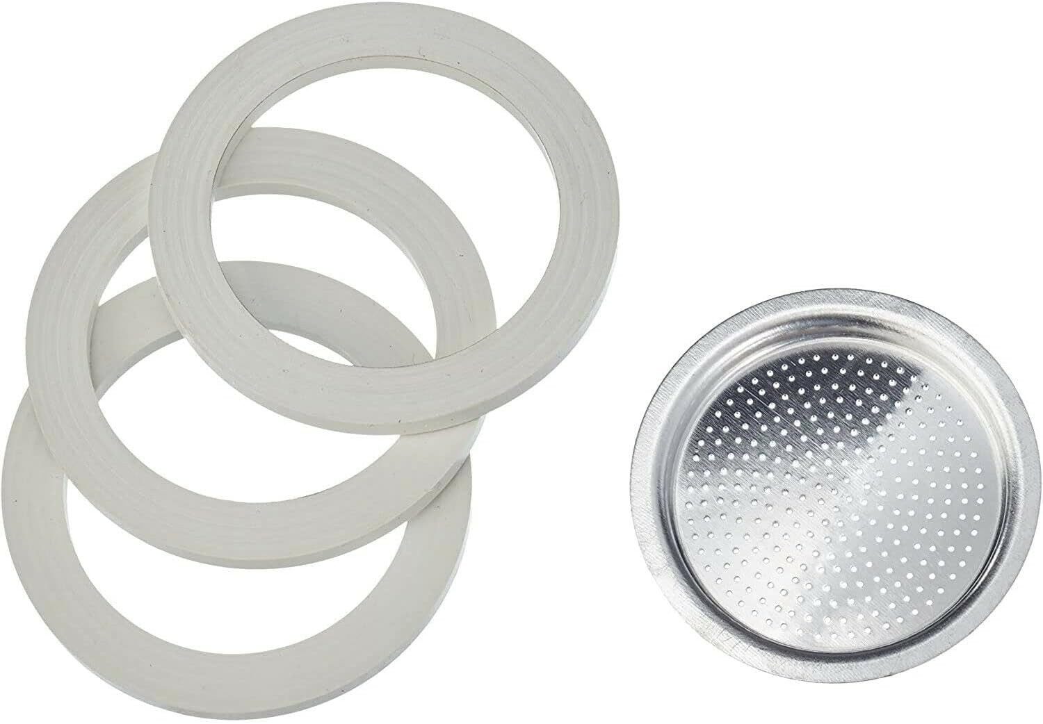 BIALETTI Kaffeekanne Bialetti Ersatzdichtungen 3 Dichtungen + 1 Filter 3/4 Tassen Rot – Bild 2 von 2