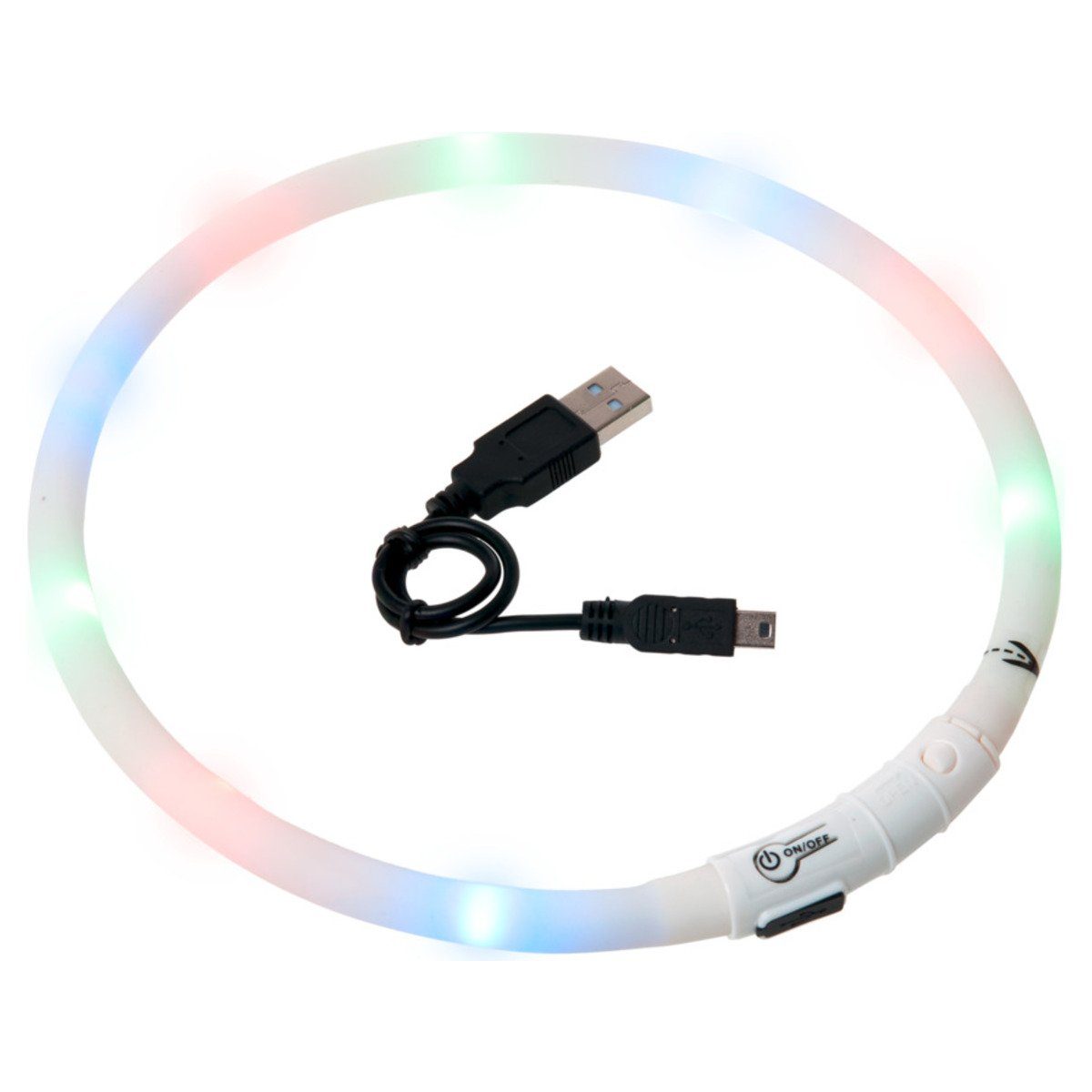 Leuchthalsband Visio Light - LED Leuchtschlauch weiß