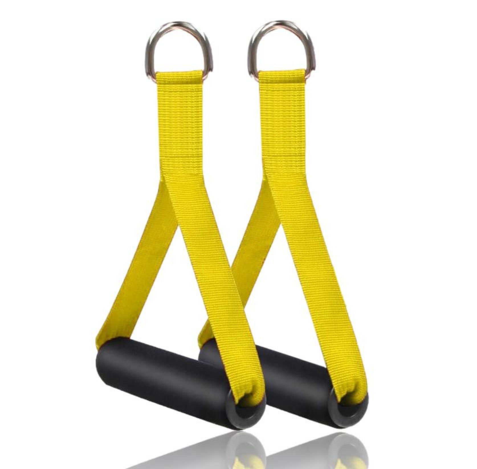 Einhandgriff Trainingsgriffe Set [gelb] für Kurzhantel Widerstandsbänder, 4er BAYLI