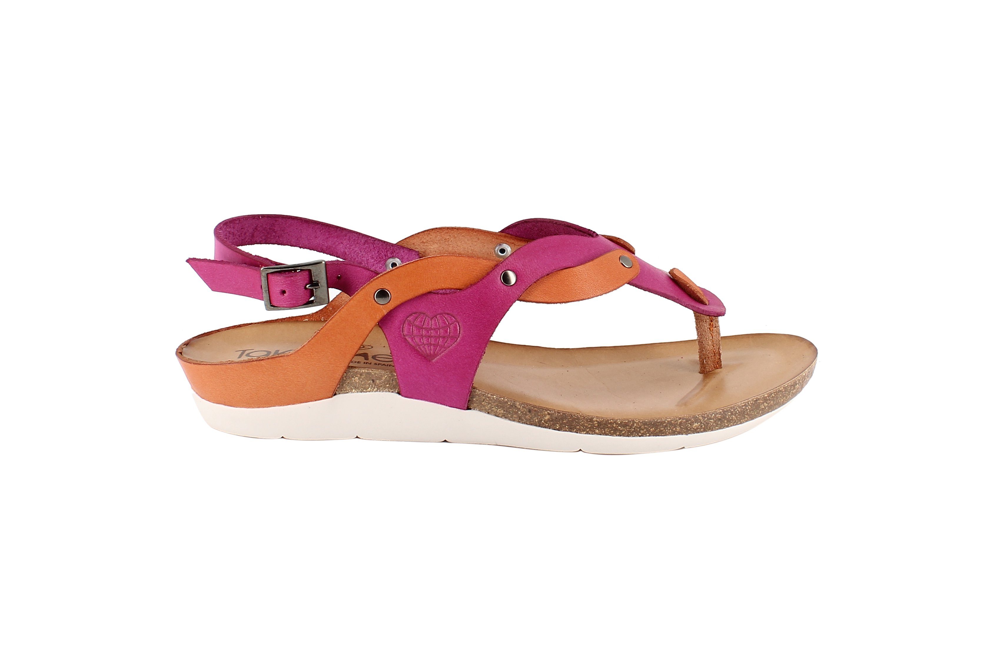 Leder fuchsia/orange Zehentrenner TakeMe Zehentrenner Shoes Damen Sandale