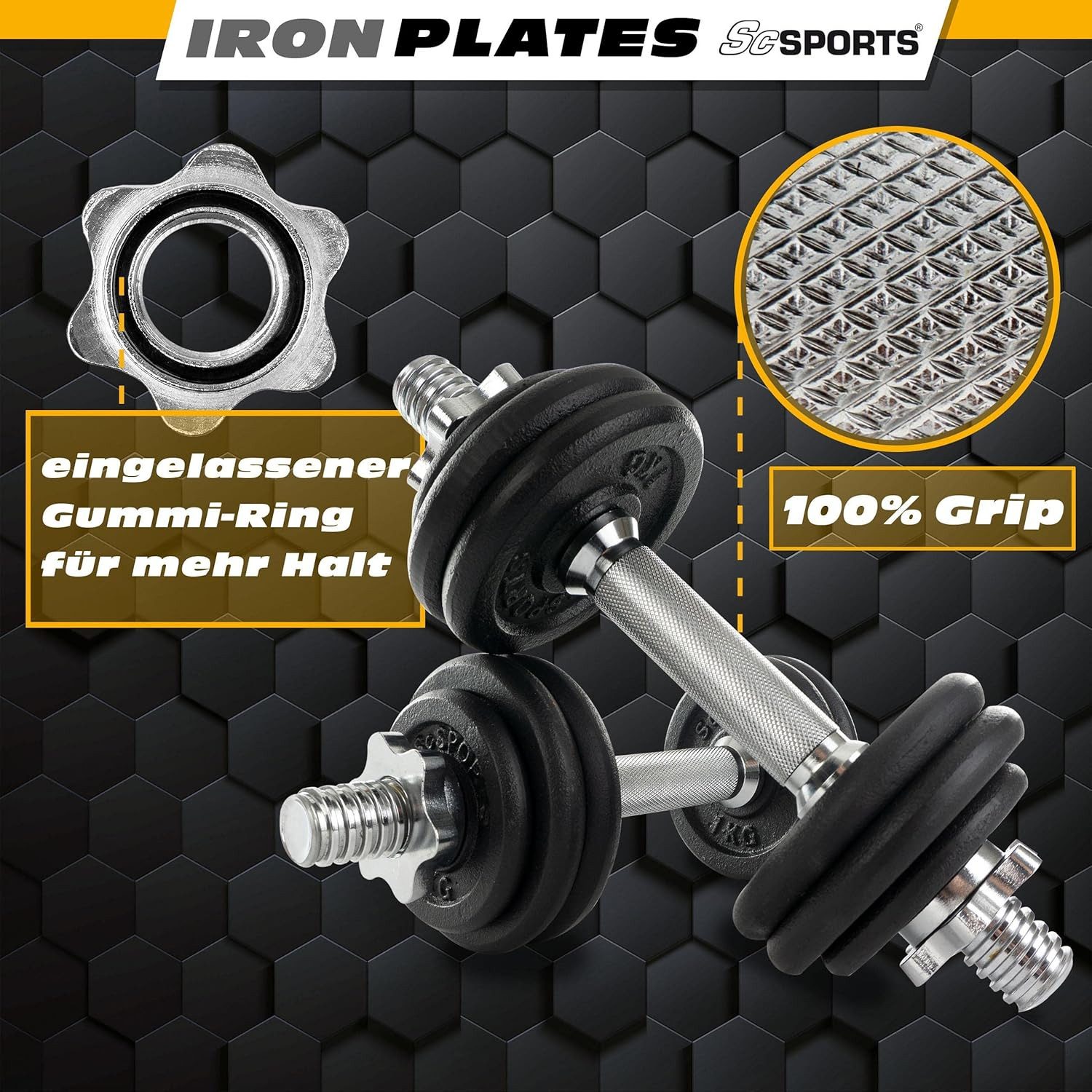 ScSPORTS® Kurzhantel Kurzhantel Set mit Koffer 15 - 20 kg