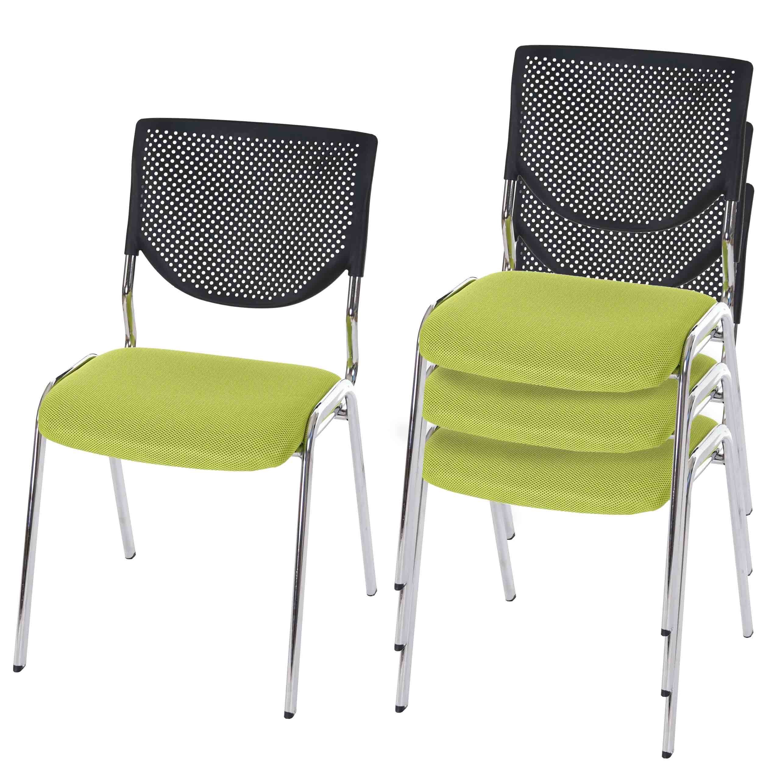 4er-Set, Ergonomisch grün 4 St), (Set, Besucherstuhl MCW H401-4 Rückenlehne, geformte Fußbodenschoner